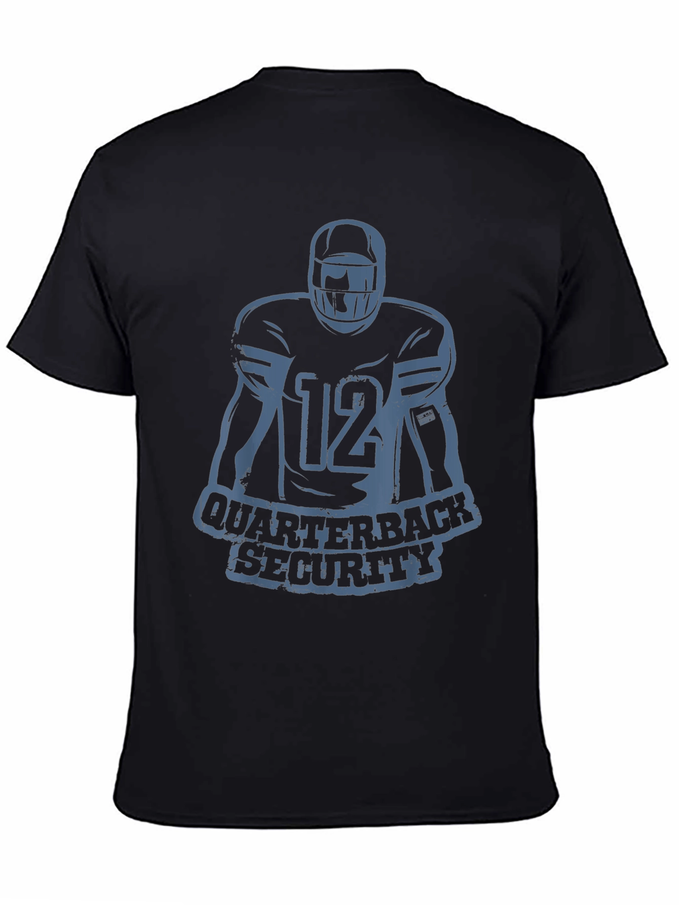 Quarterback Security Football T-Shirt - Black