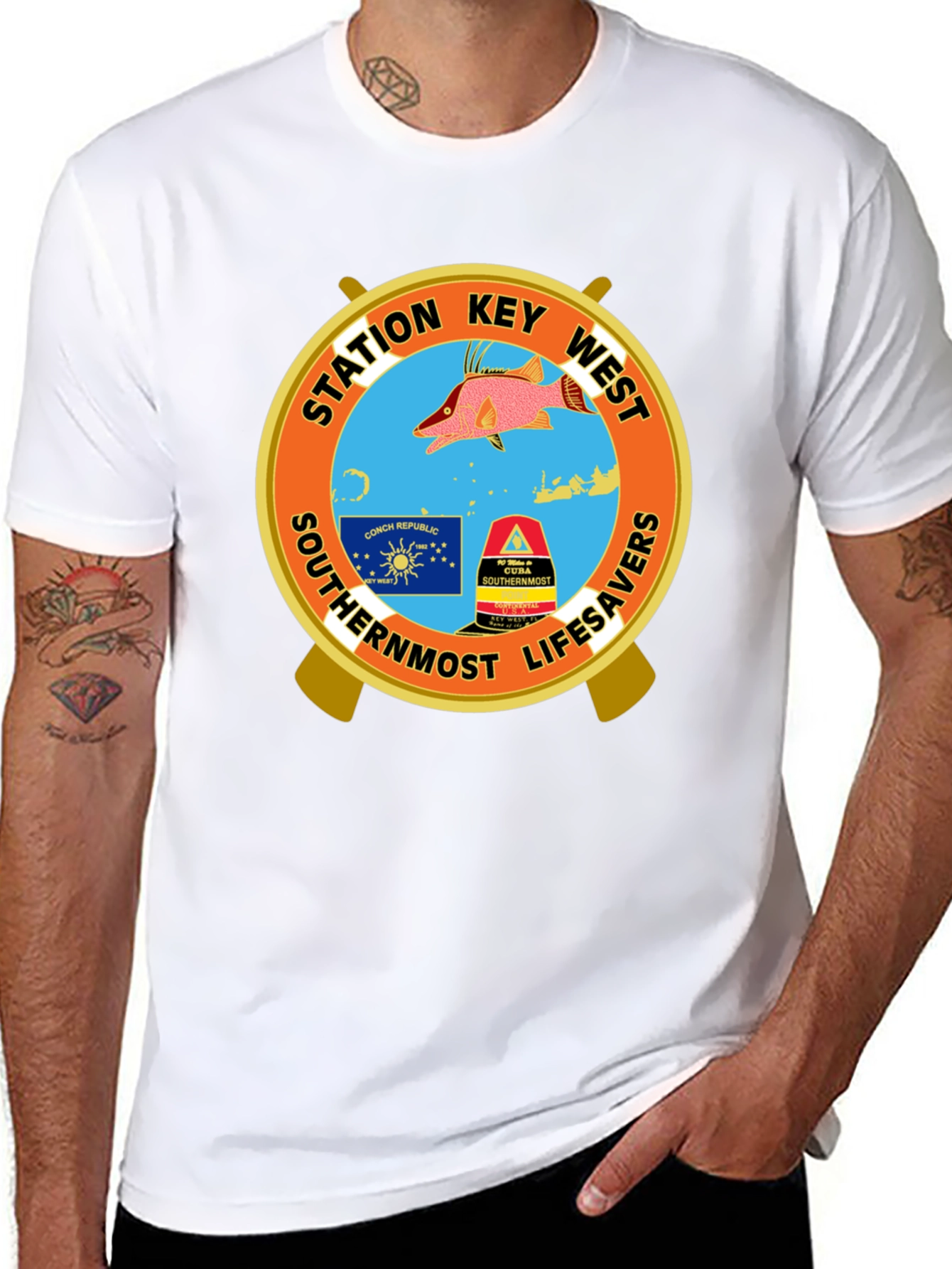 Key West Station Lifesavers Black T-Shirt