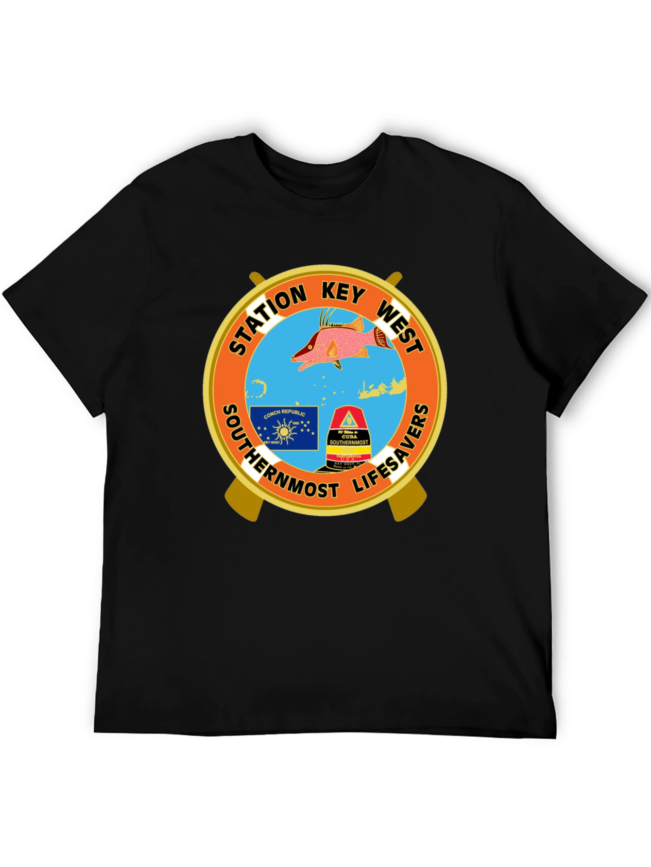 Key West Station Lifesavers Black T-Shirt