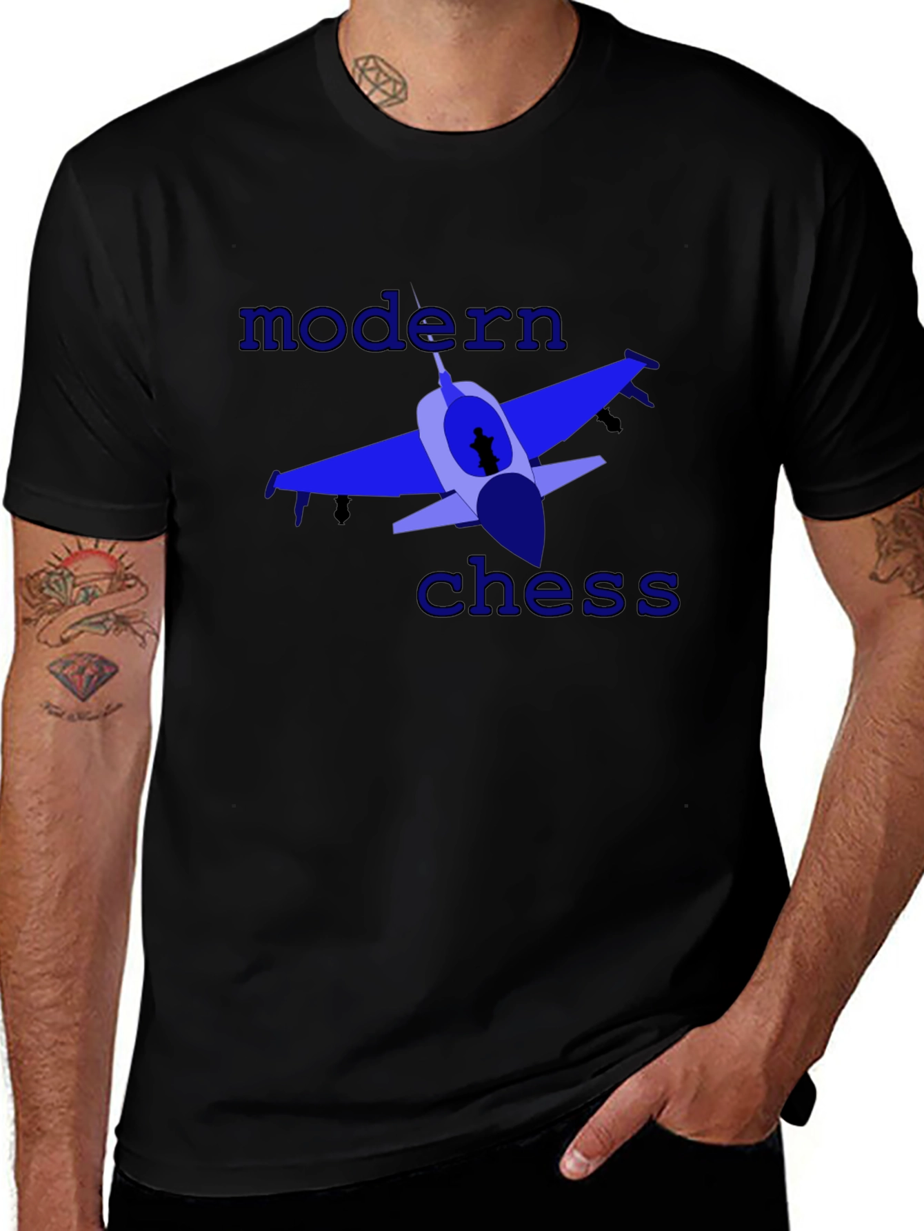 Modern Chess Graphic Tee - Black