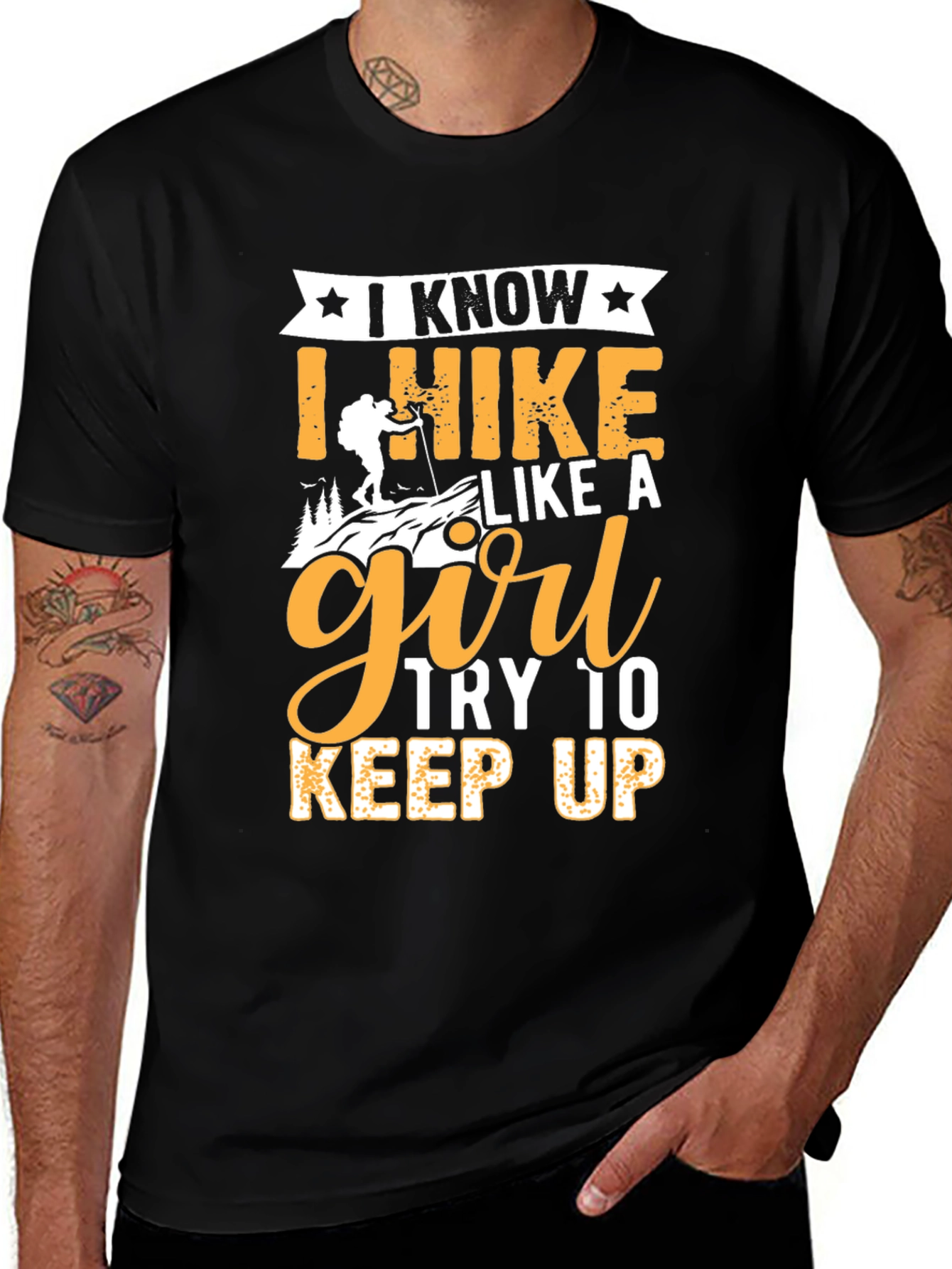 I Hike Like A Girl Black Graphic Tee
