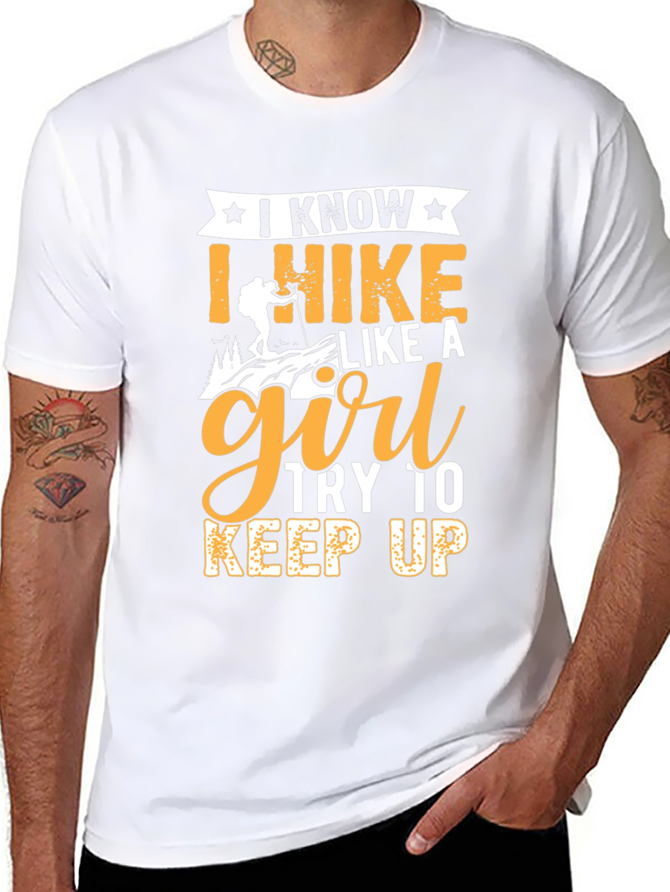 I Hike Like A Girl Black Graphic Tee