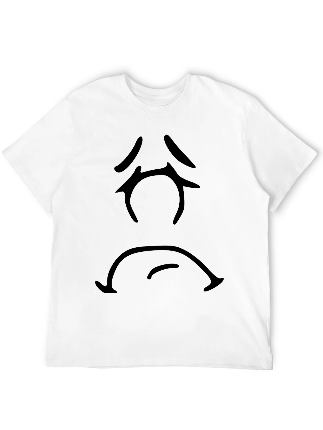 Sad Face Graphic Tee - Black