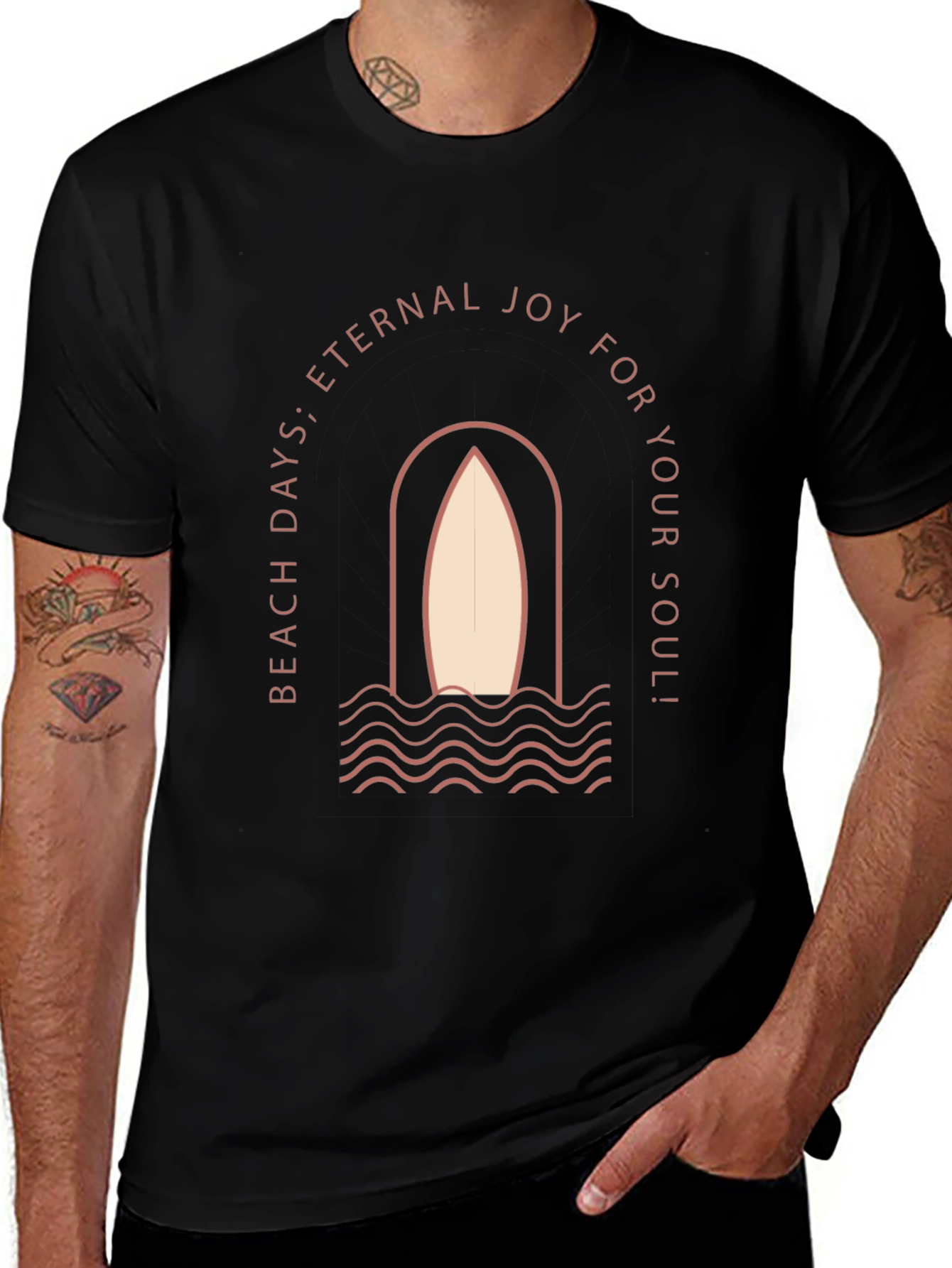 Eternal Joy Surfboard Graphic Tee - Beach Days T-Shirt