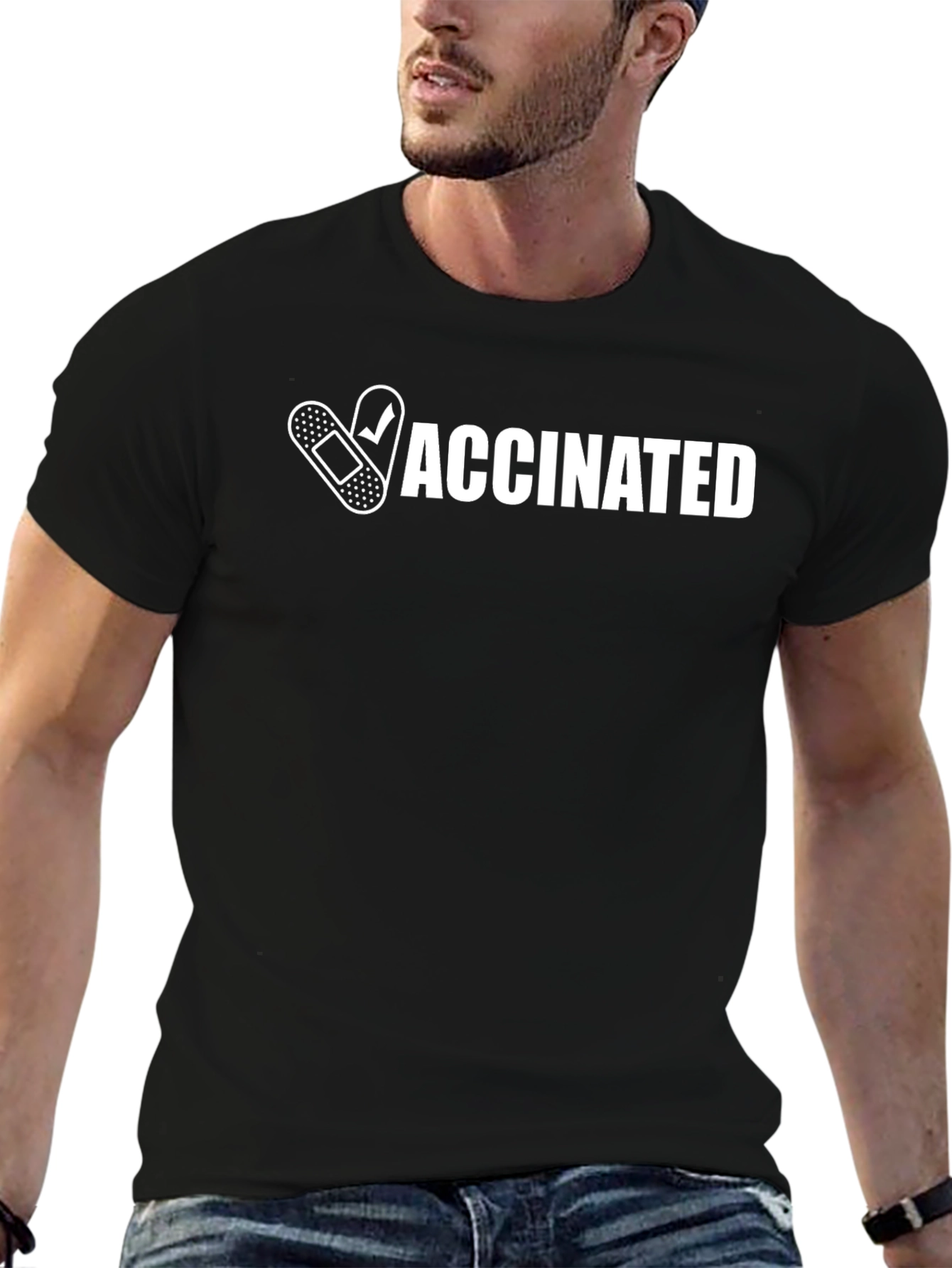 Vaccinated Graphic T-Shirt - Black