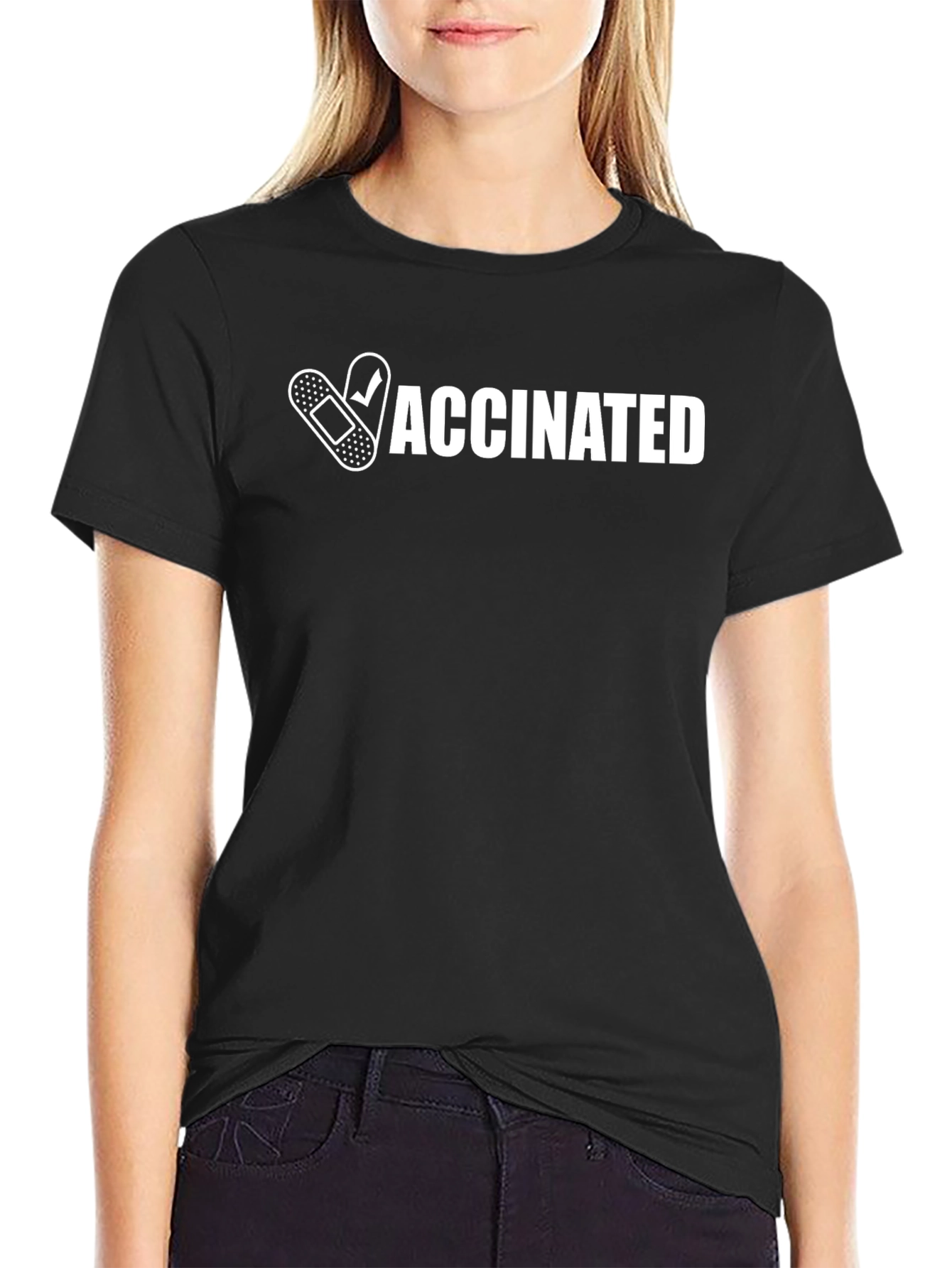 Vaccinated Graphic T-Shirt - Black