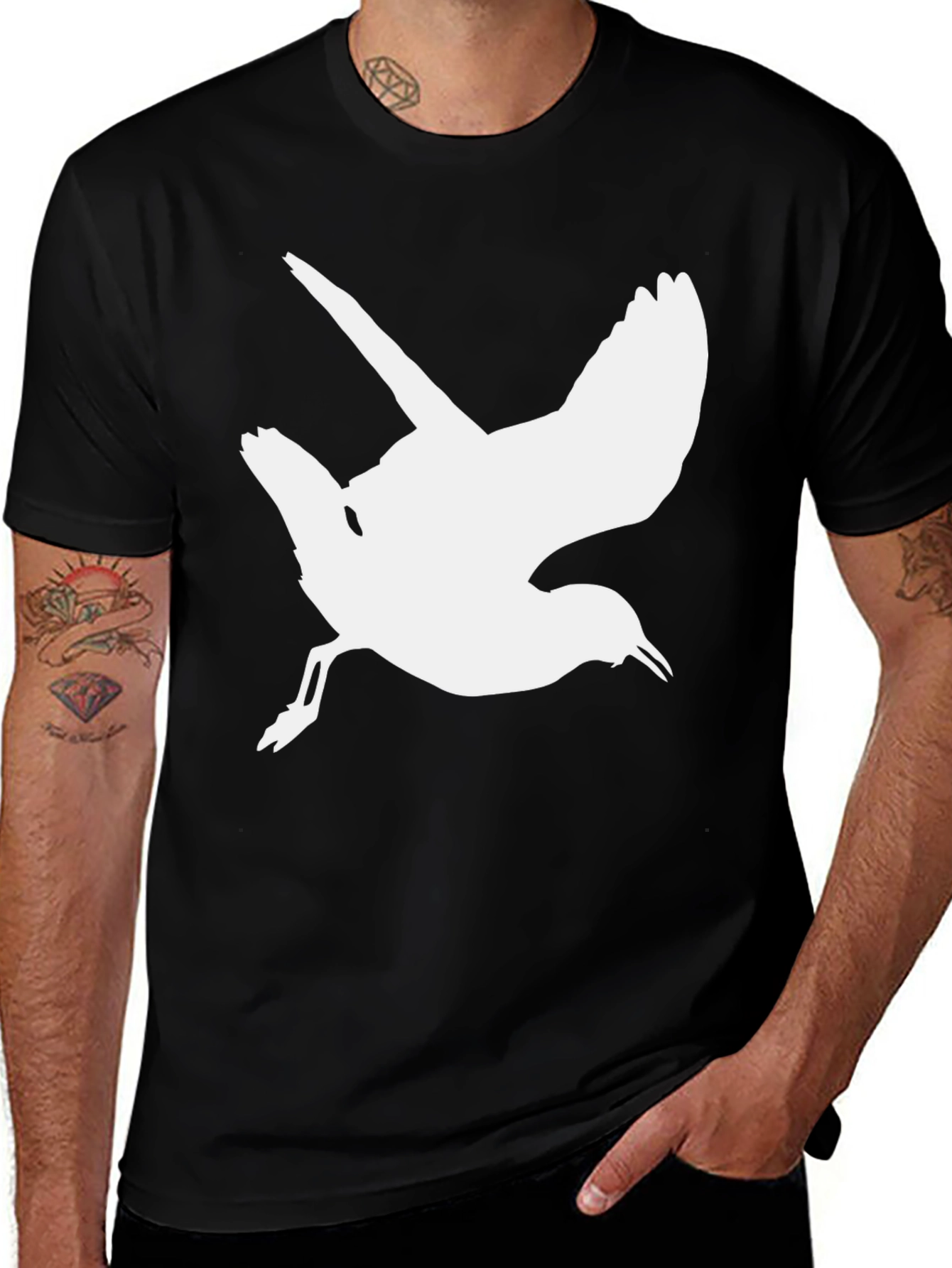 Bird Silhouette Black T-Shirt
