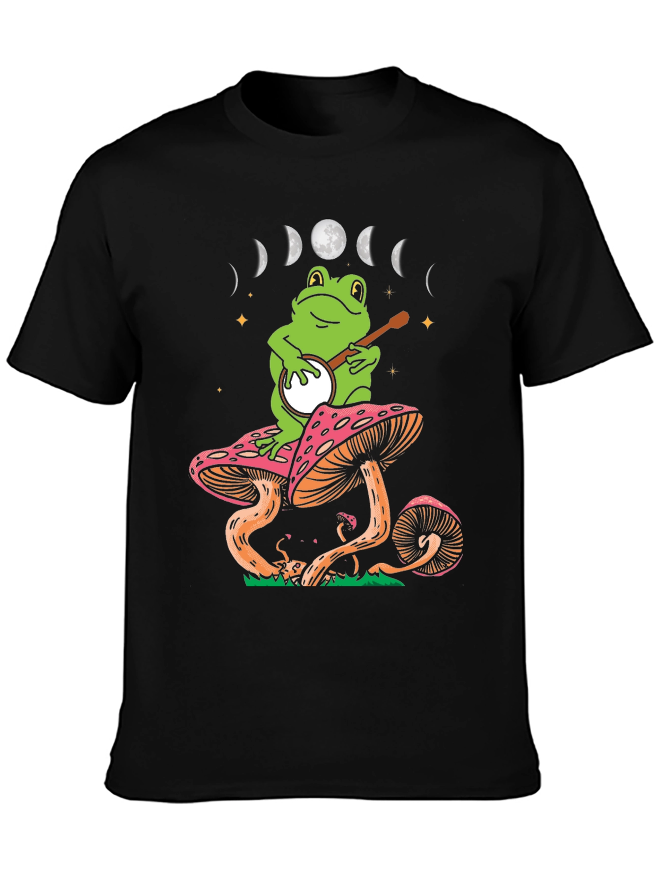 Frog Banjo Moon Phase Graphic Tee