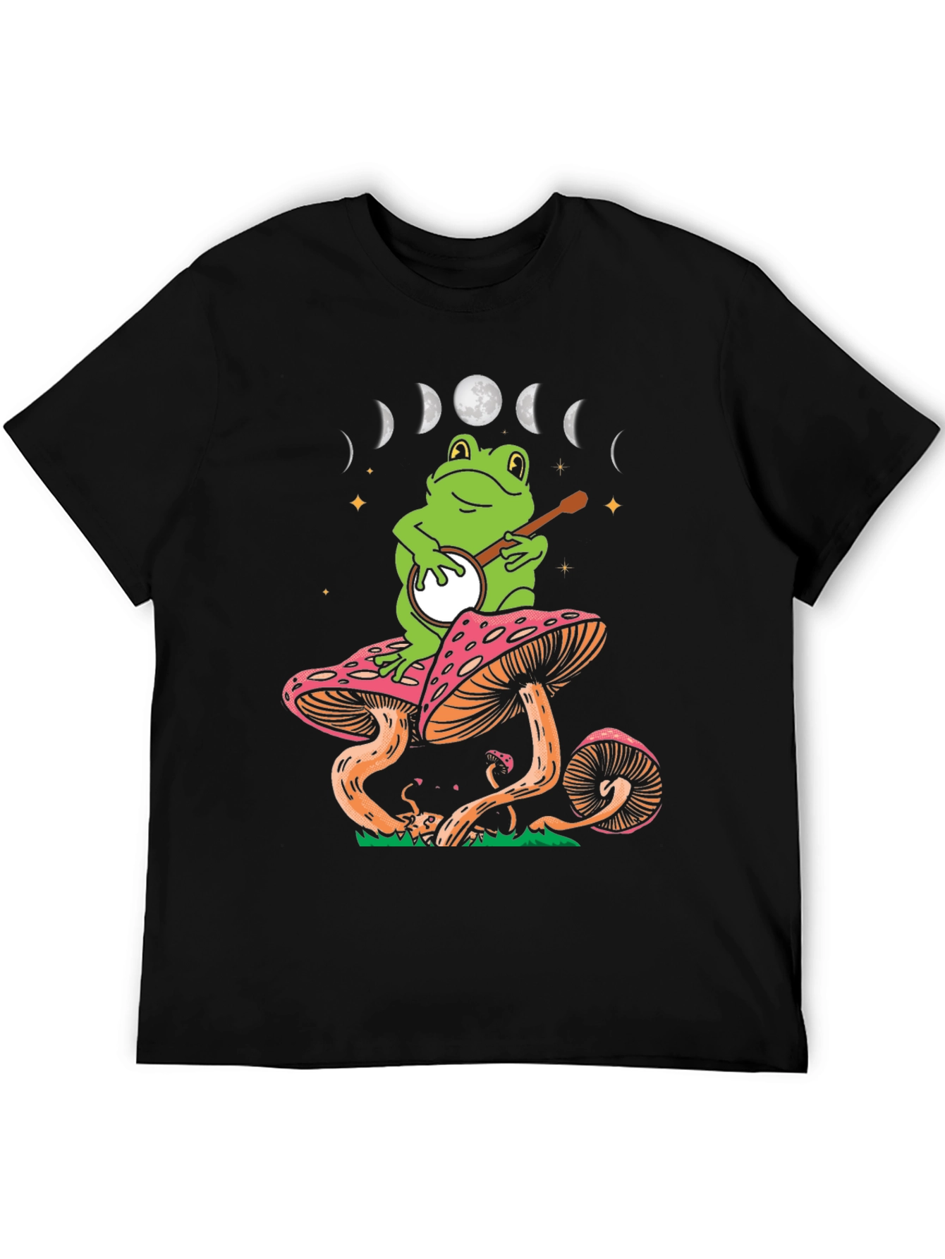 Frog Banjo Moon Phase Graphic Tee