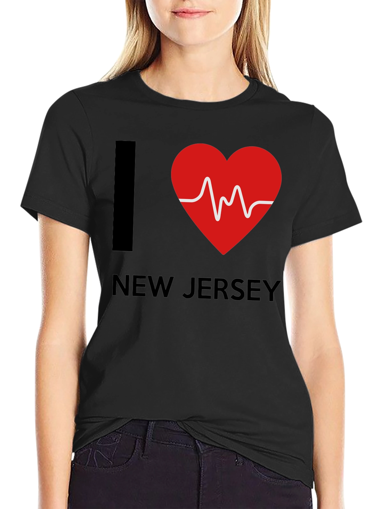 I Heart New Jersey Graphic T-Shirt - Black