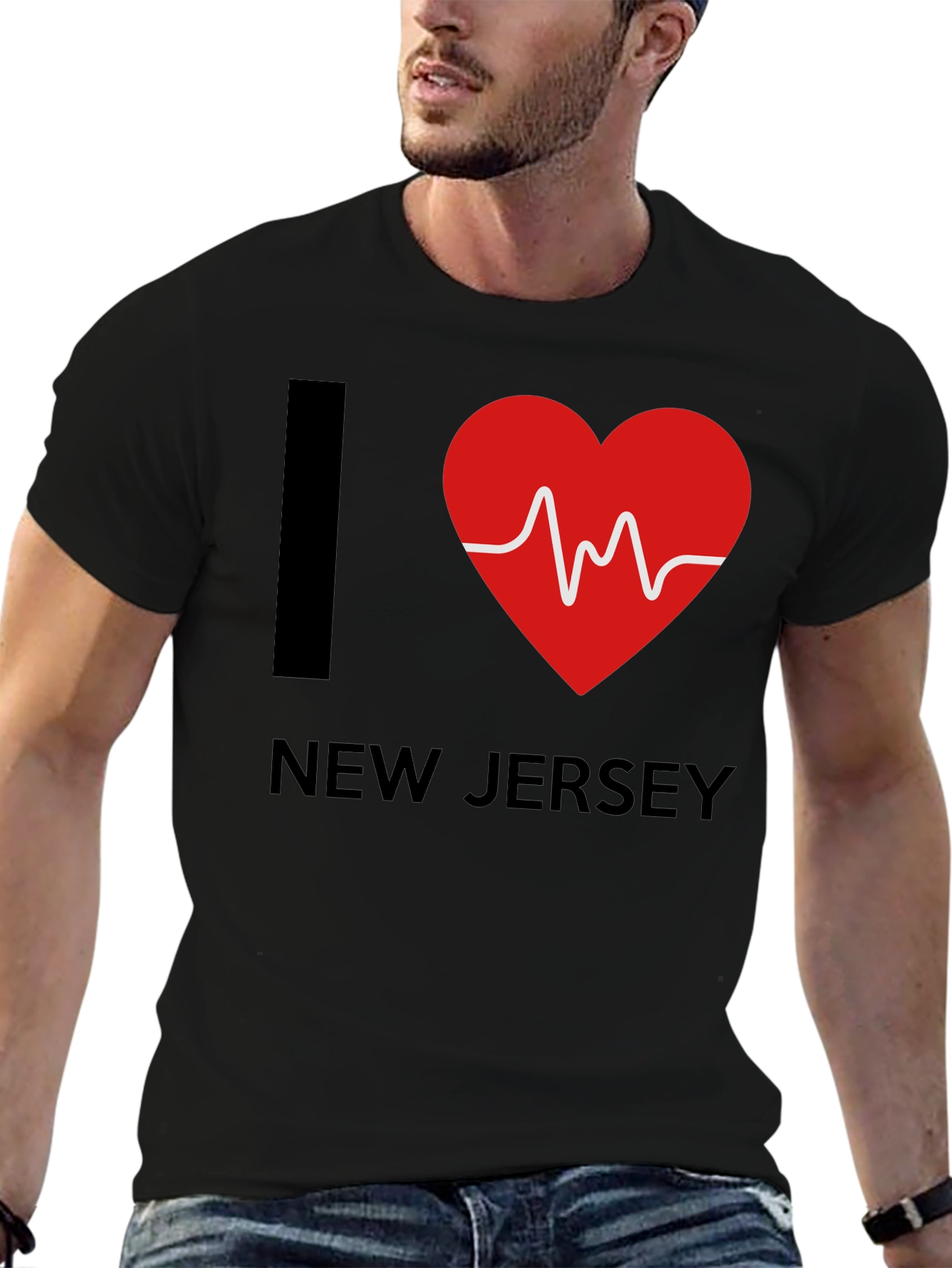 I Heart New Jersey Graphic T-Shirt - Black