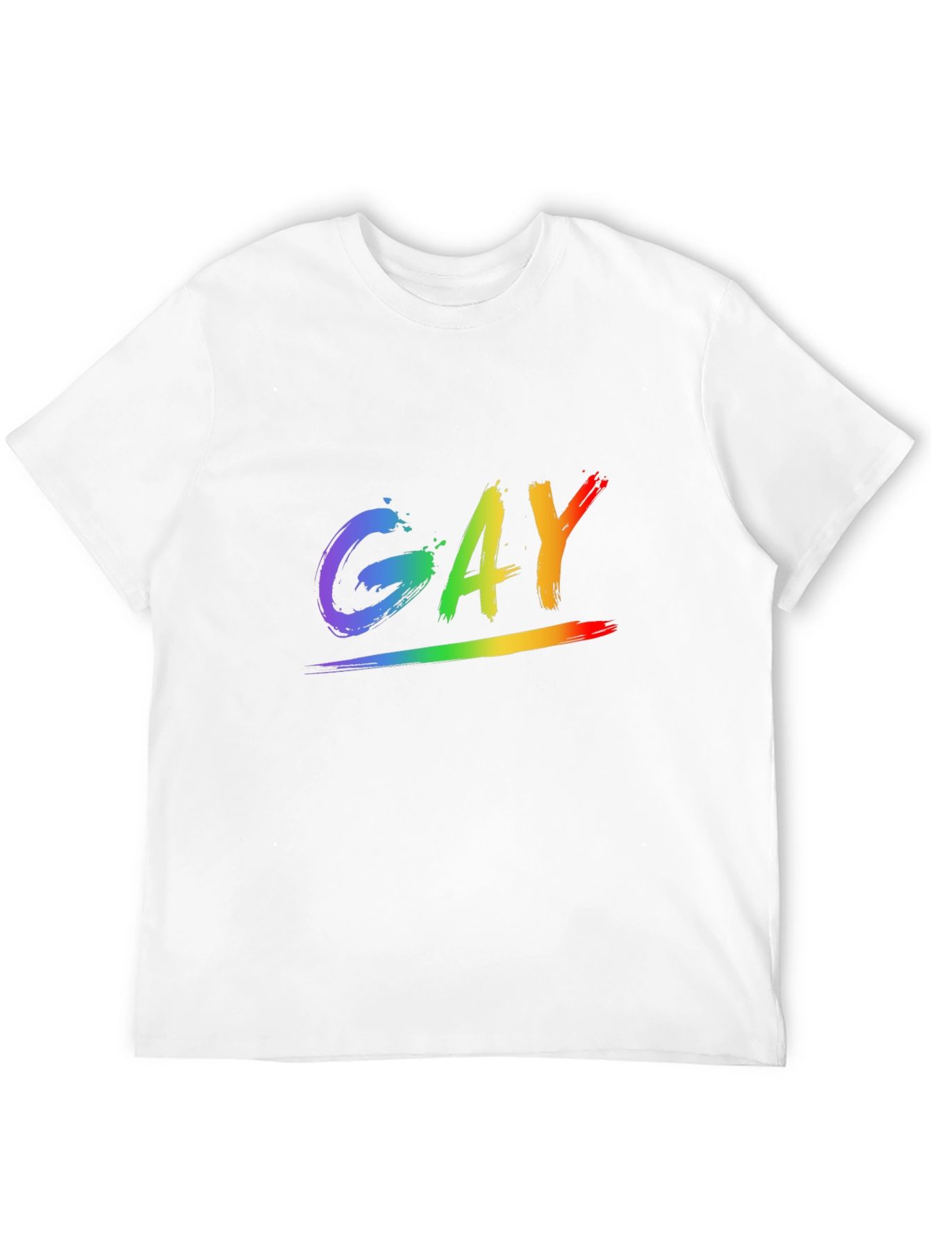 Rainbow GAY Pride Graphic Tee - Black Cotton Blend