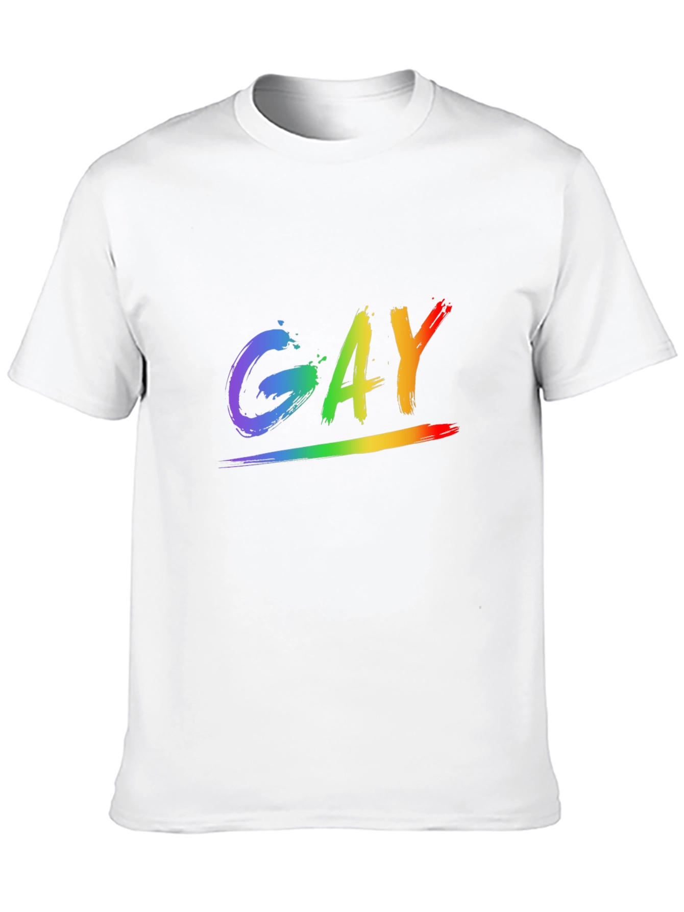Rainbow GAY Pride Graphic Tee - Black Cotton Blend