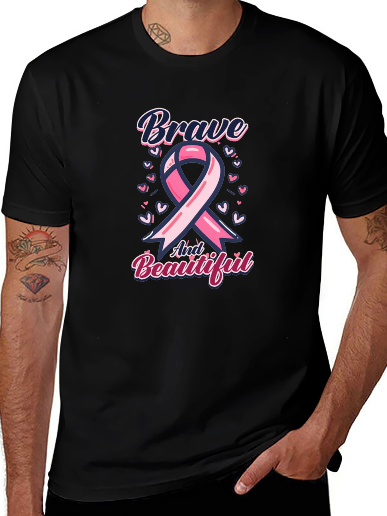 Brave and Beautiful Breast Cancer Awareness T-Shirt