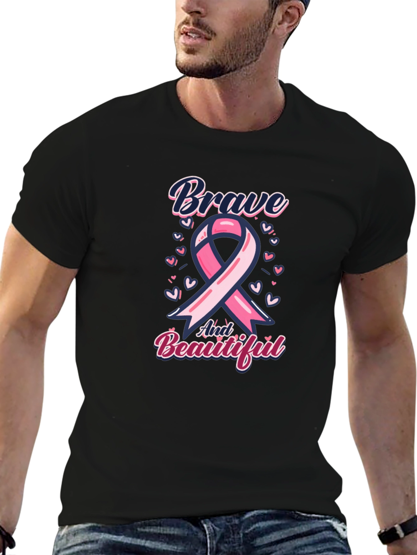 Brave and Beautiful Breast Cancer Awareness T-Shirt