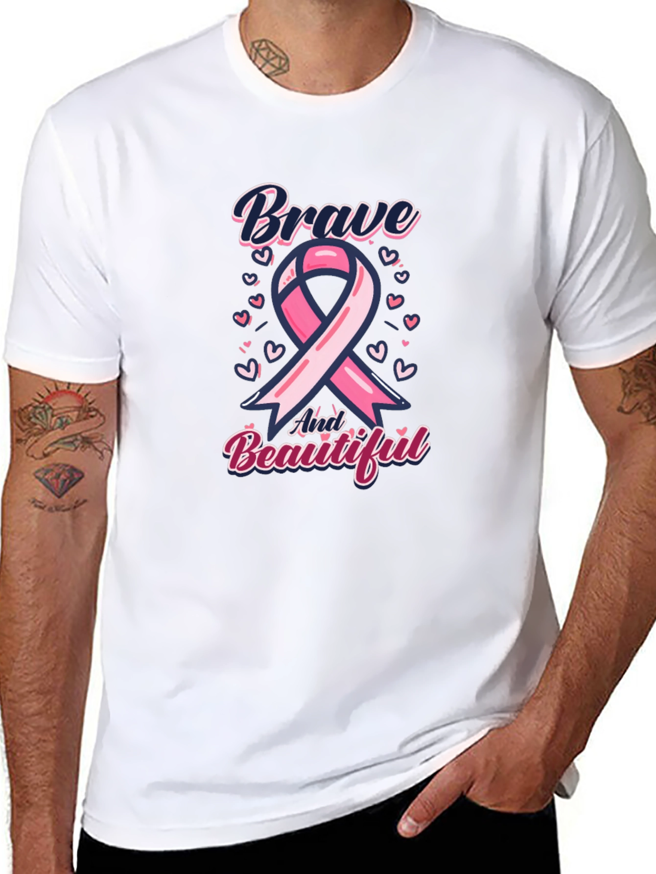 Brave and Beautiful Breast Cancer Awareness T-Shirt