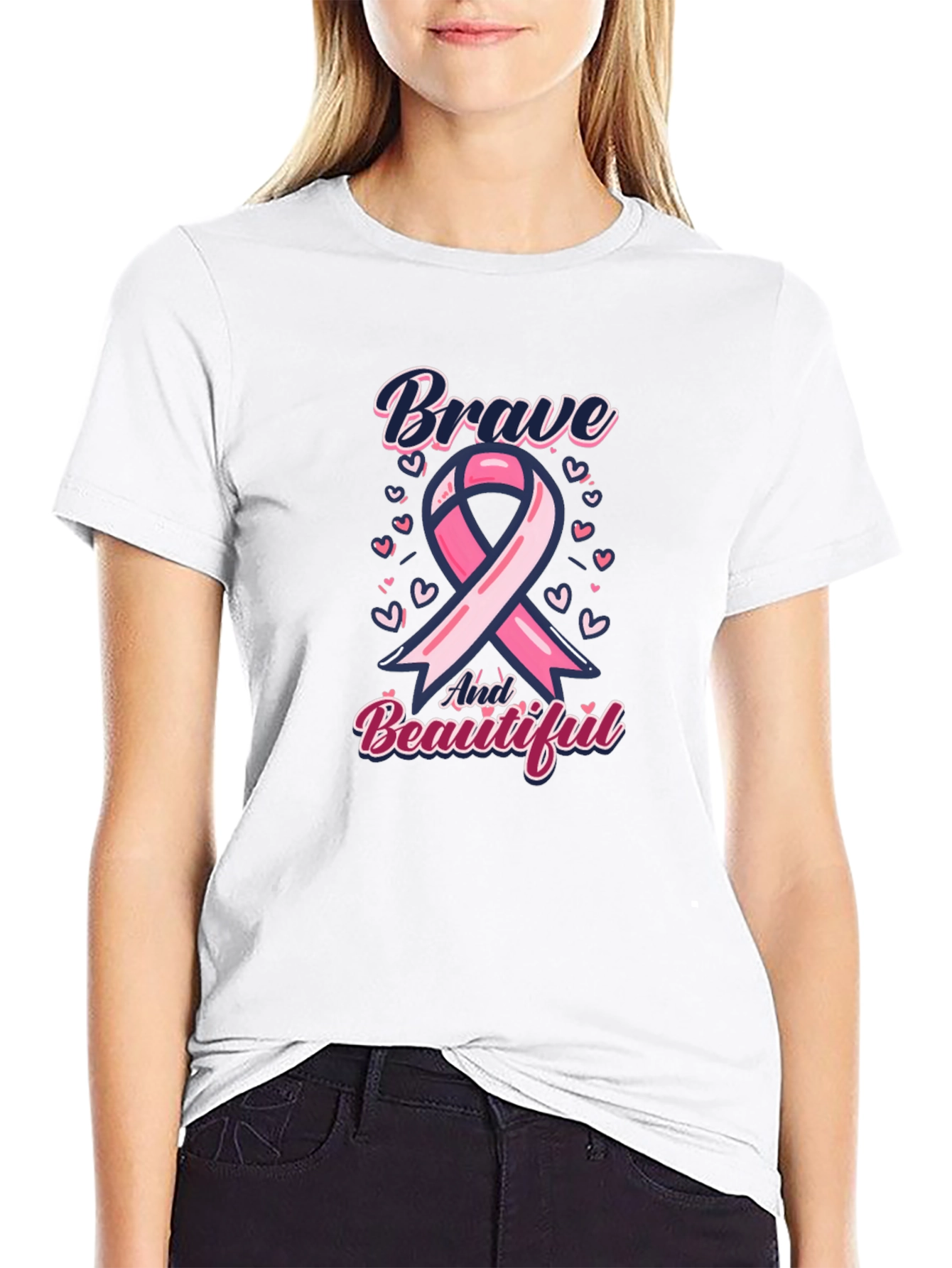 Brave and Beautiful Breast Cancer Awareness T-Shirt