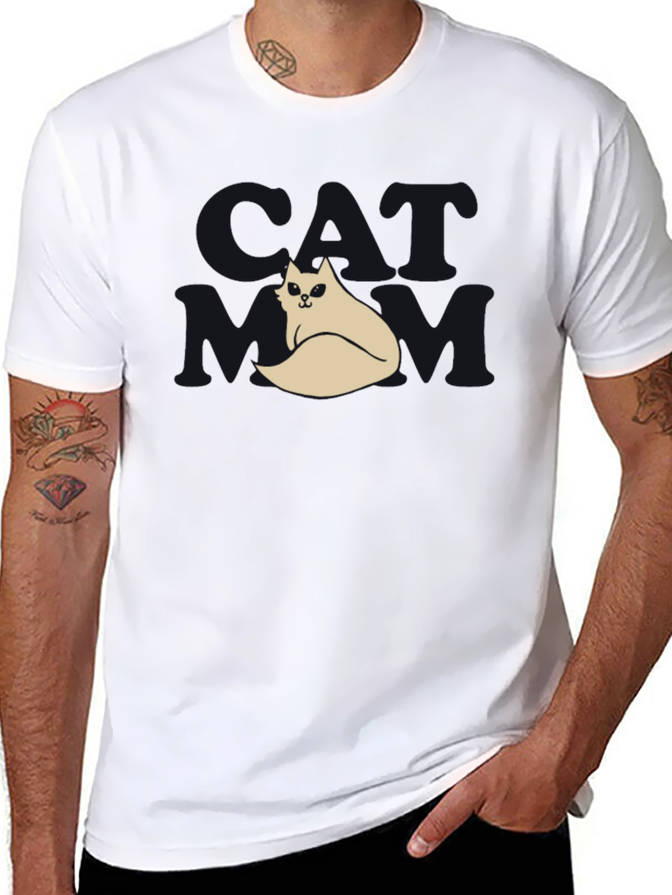 Cool Cat T-Shirt - Black Funny Design