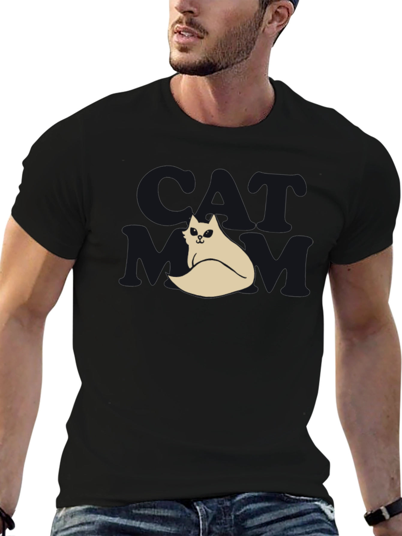 Cool Cat T-Shirt - Black Funny Design