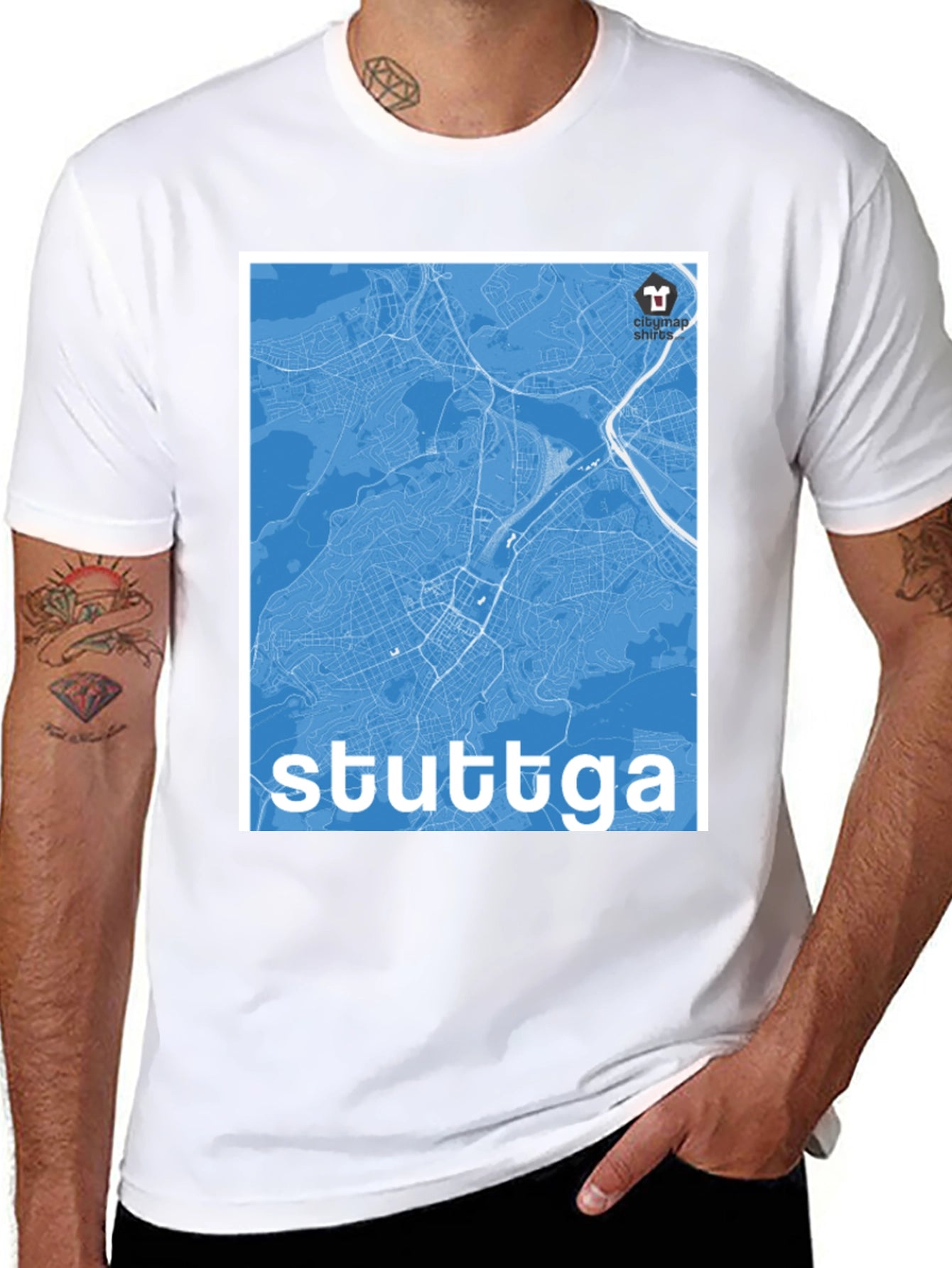 Stuttgart Map T-Shirt - City Map Shirts