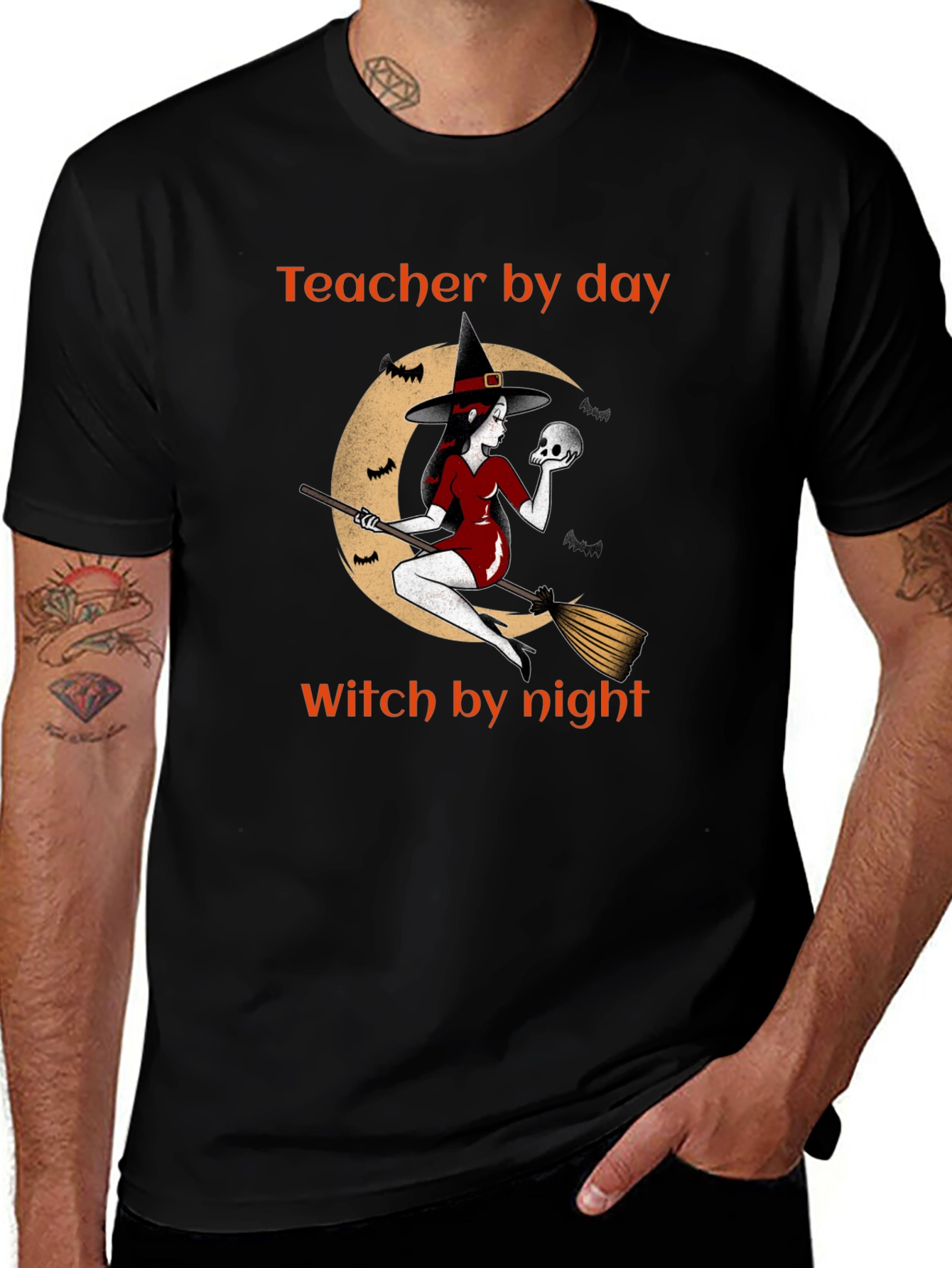 Teacher by Day Witch by Night Graphic Tee
