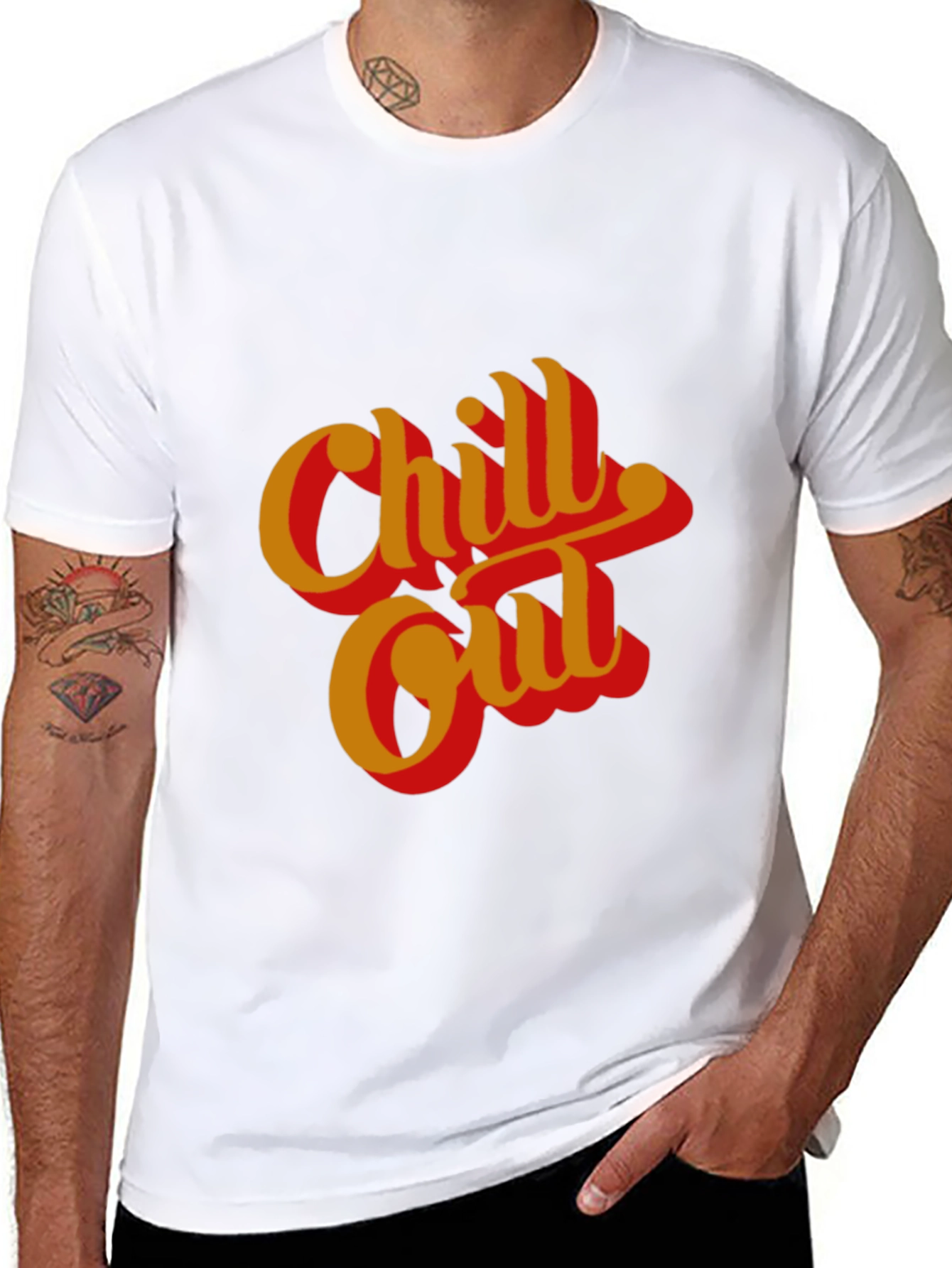 Chill Out Graphic Tee - Retro Style Black T-Shirt