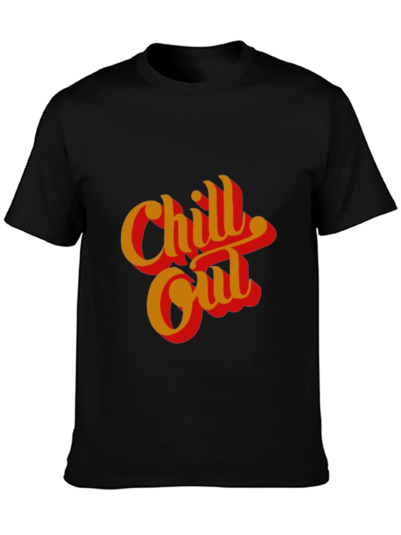 Chill Out Graphic Tee - Retro Style Black T-Shirt