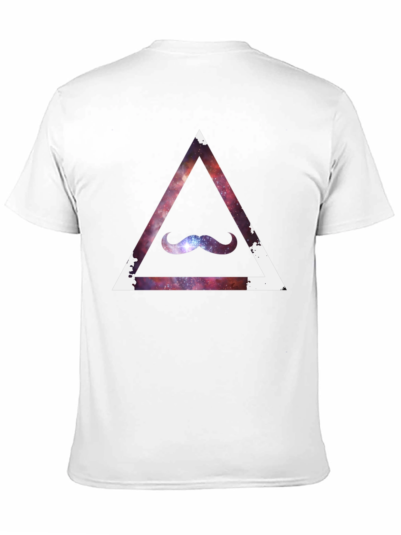Cosmic Mustache Triangle Tee - Stylish Galaxy Graphic T-Shirt