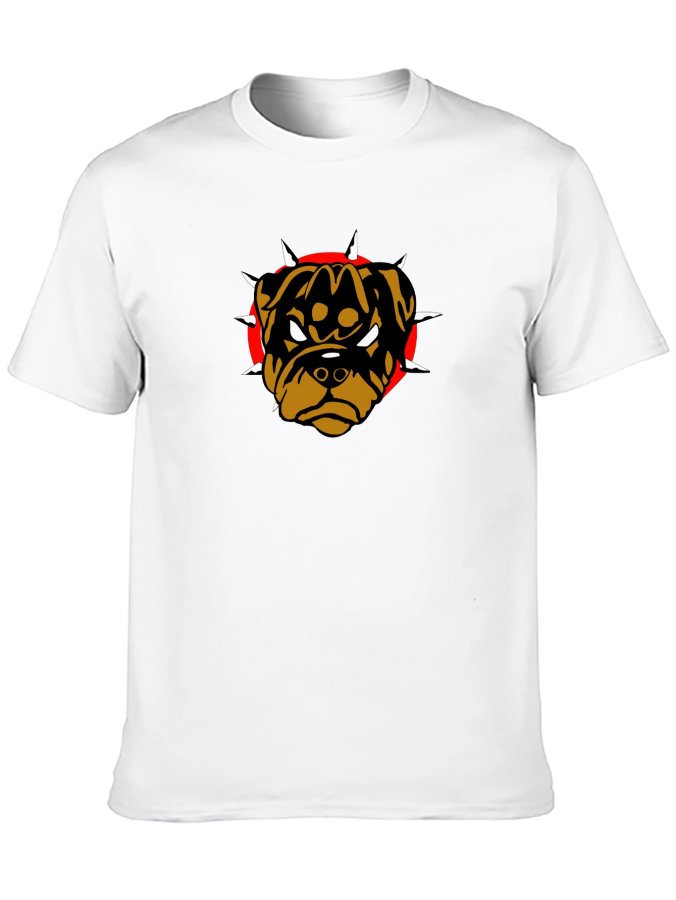 Black Graphic Tee with Rottweiler Dog Design
