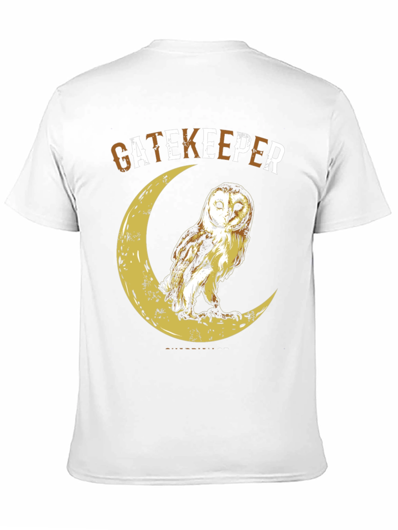 Gatekeeper Owl on Moon Graphic T-Shirt