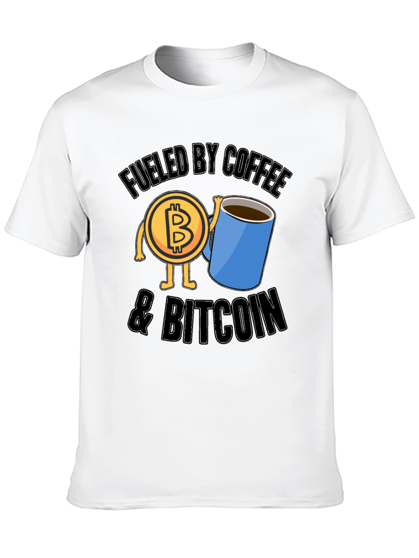 Fueled By Coffee and Bitcoin Black T-Shirt