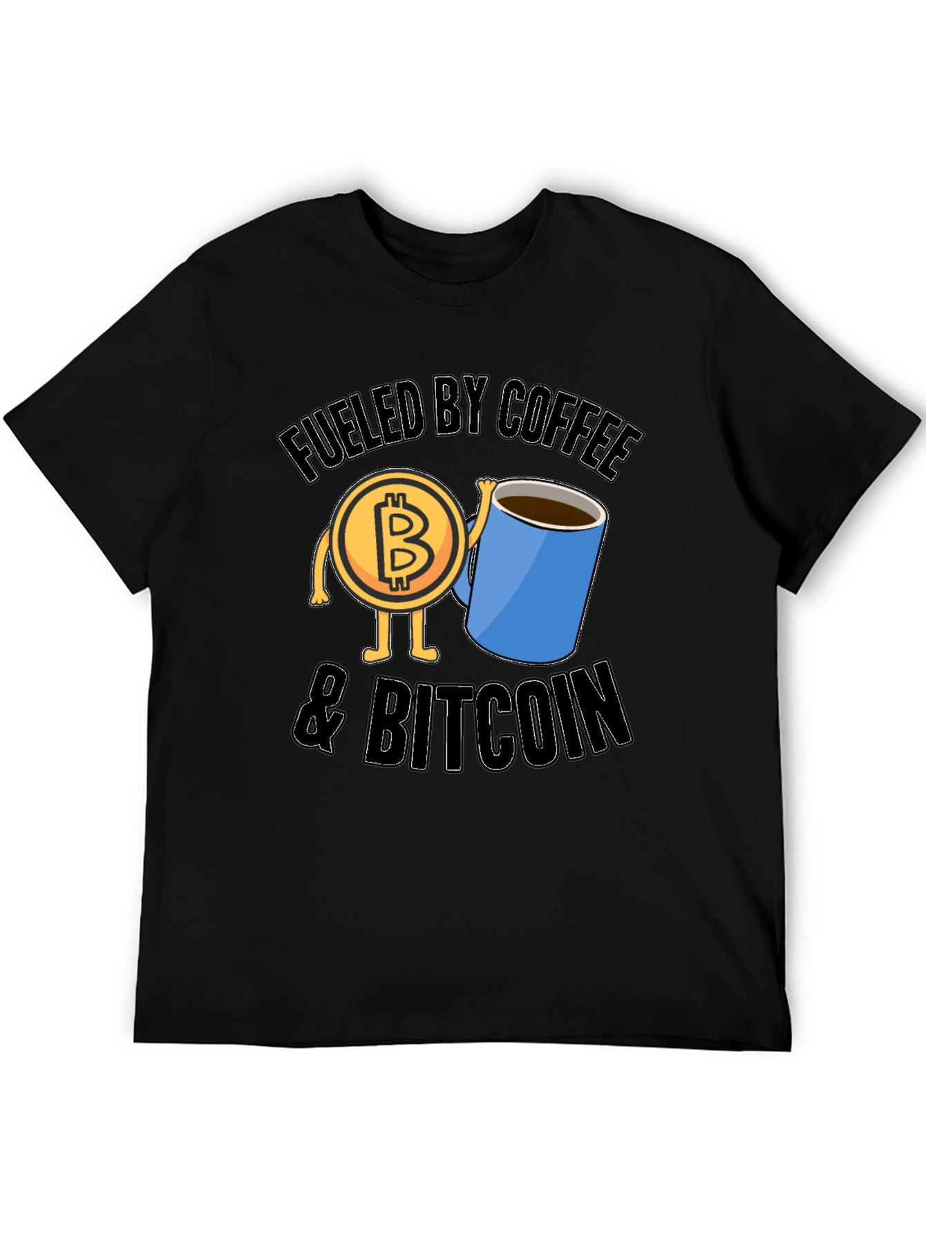 Fueled By Coffee and Bitcoin Black T-Shirt