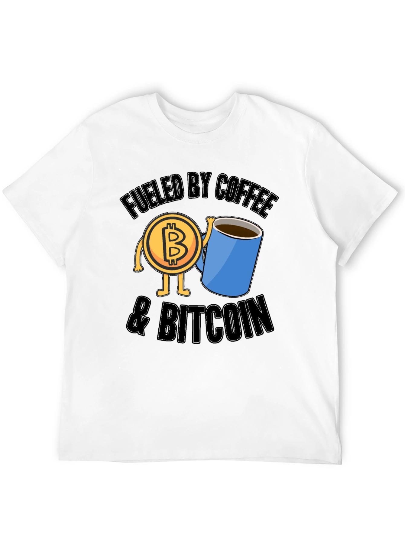 Fueled By Coffee and Bitcoin Black T-Shirt