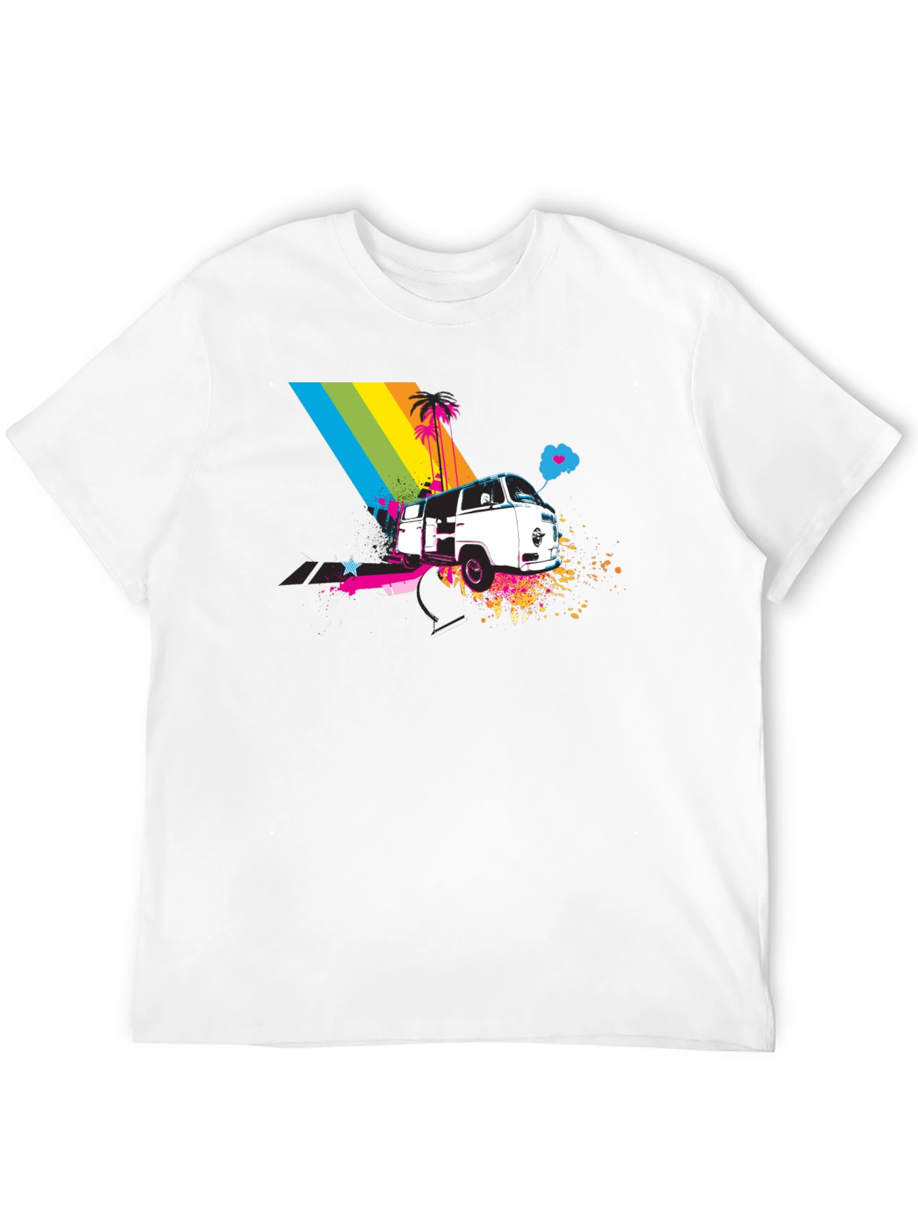 Retro Van T-Shirt - Rainbow Beach Design