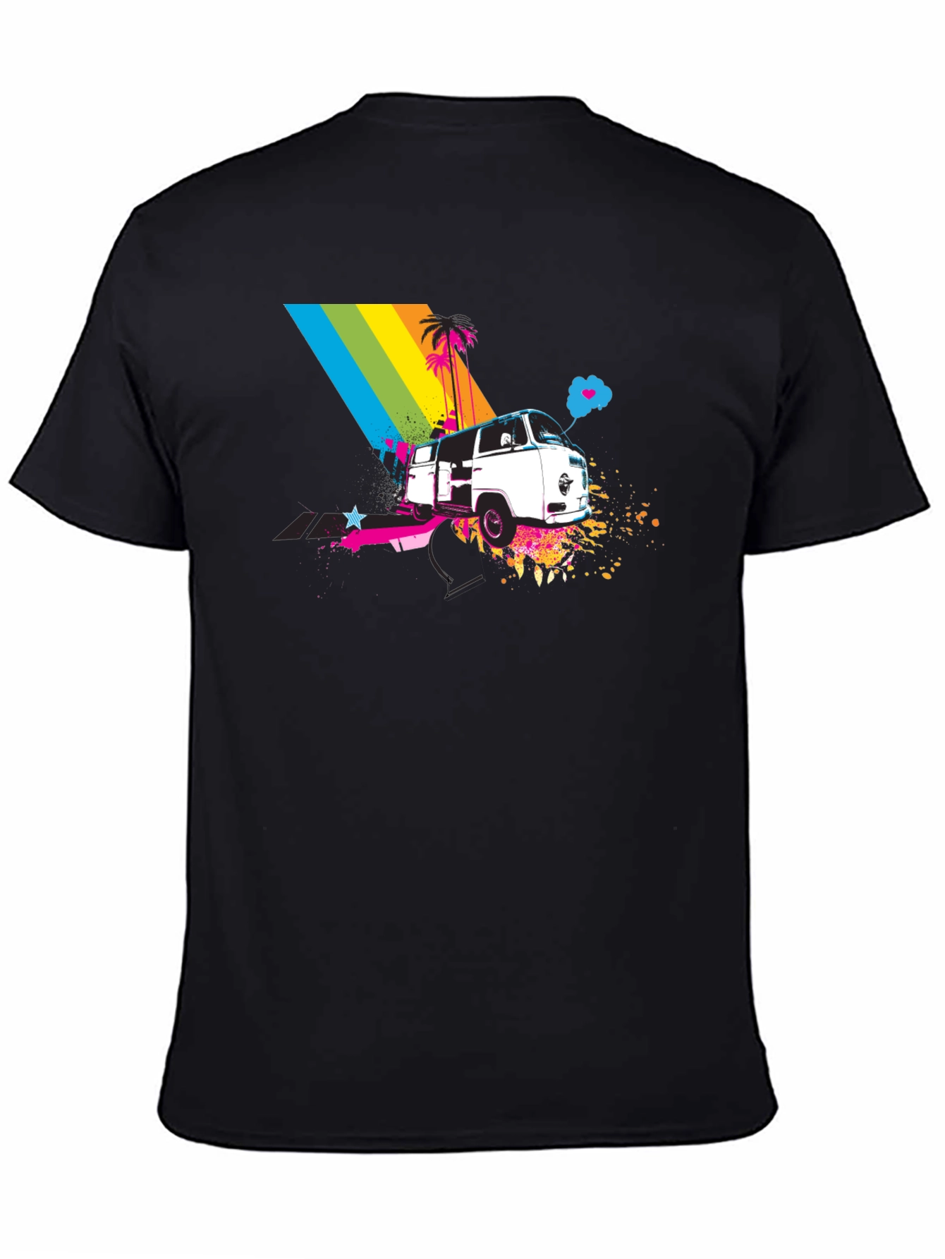 Retro Van T-Shirt - Rainbow Beach Design