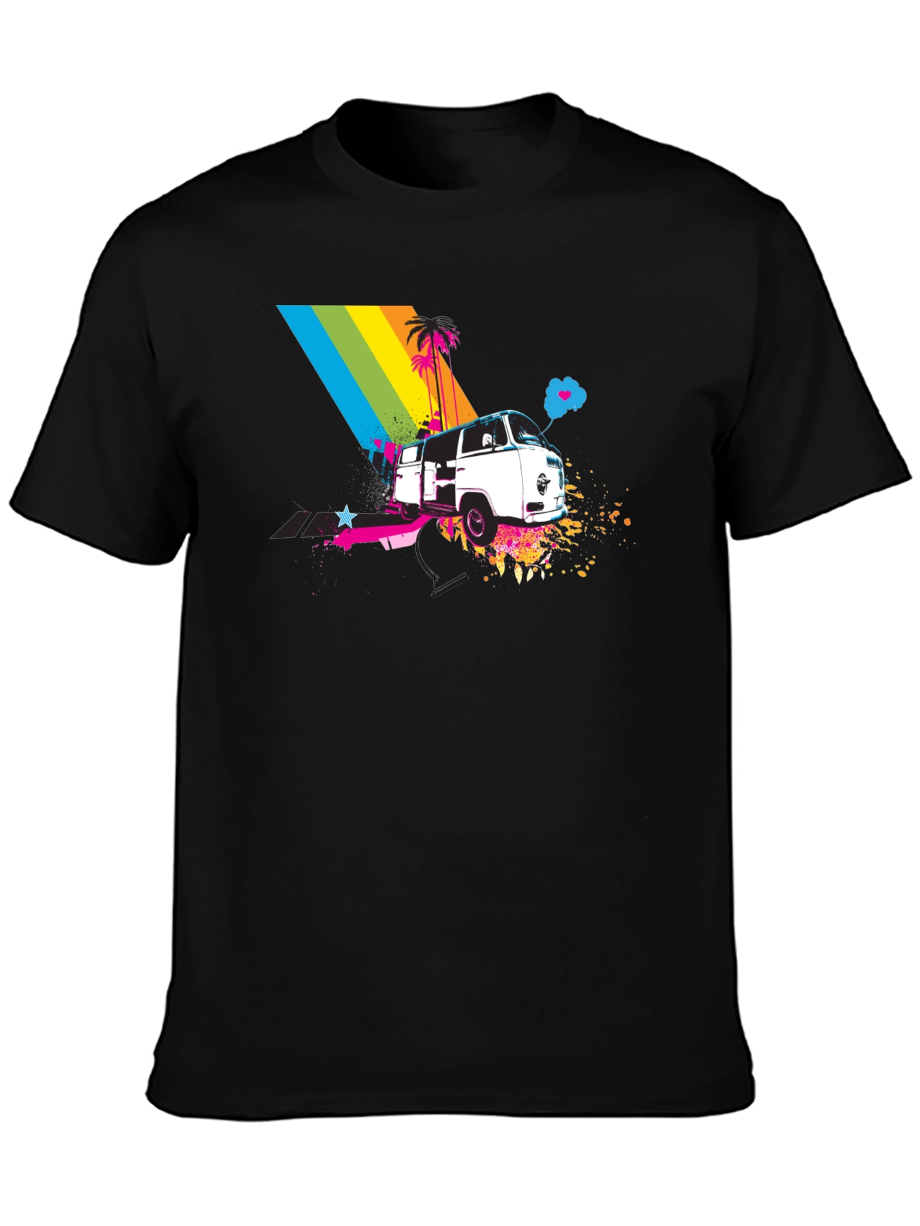 Retro Van T-Shirt - Rainbow Beach Design