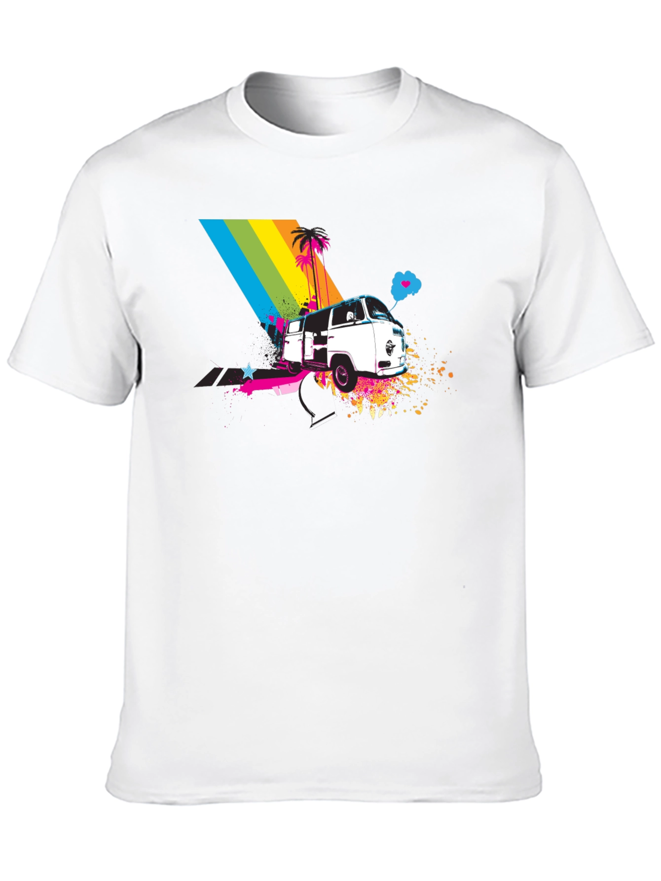 Retro Van T-Shirt - Rainbow Beach Design