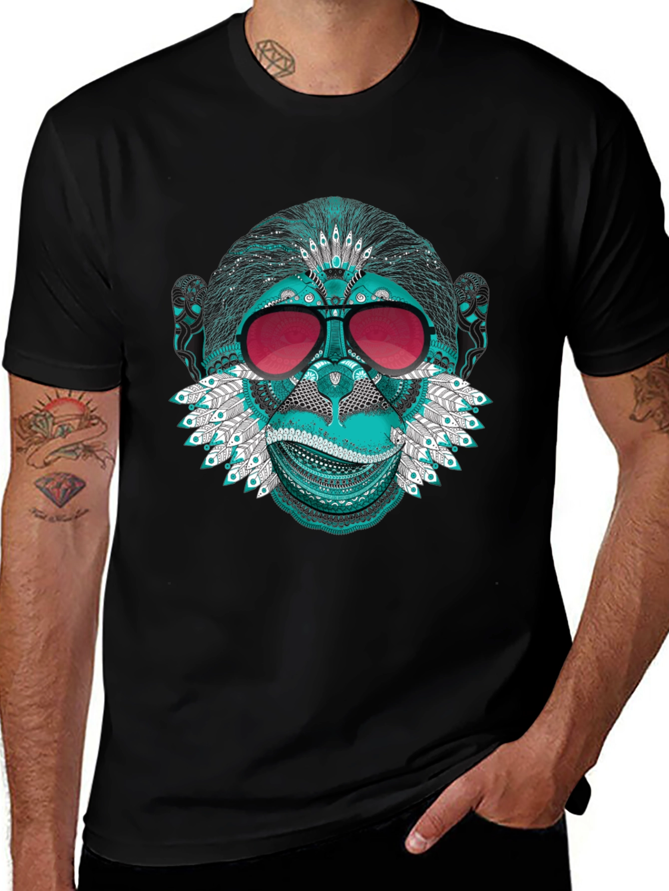 Monkey Face Graphic Tee - Cool & Quirky Style