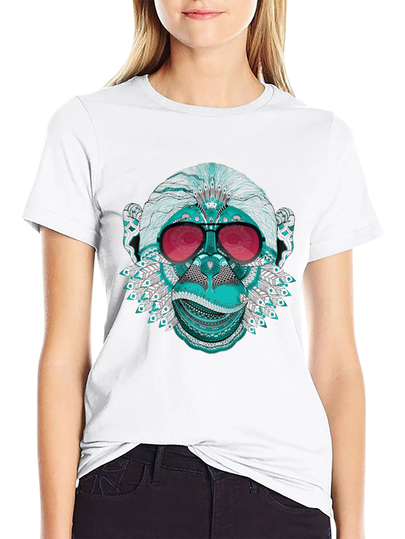 Monkey Face Graphic Tee - Cool & Quirky Style