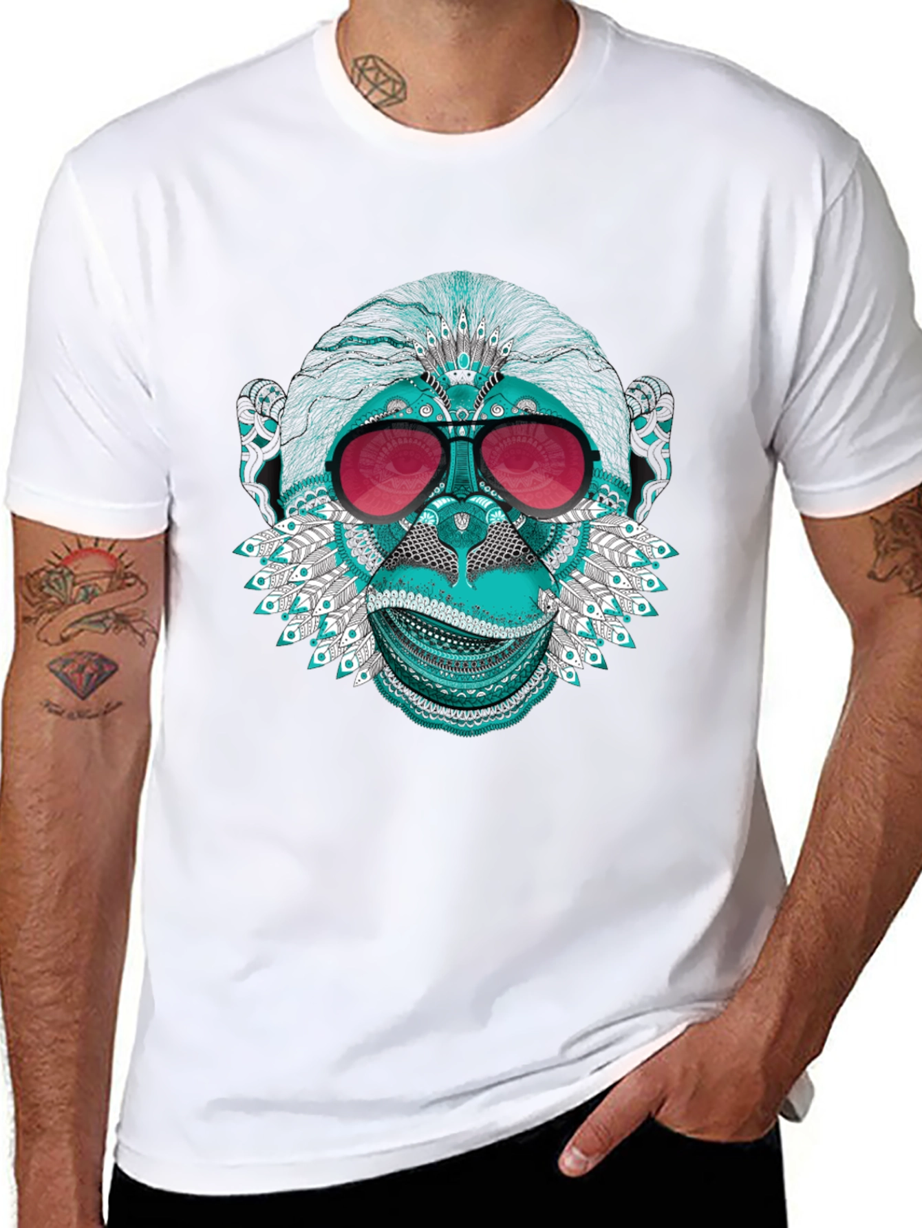 Monkey Face Graphic Tee - Cool & Quirky Style
