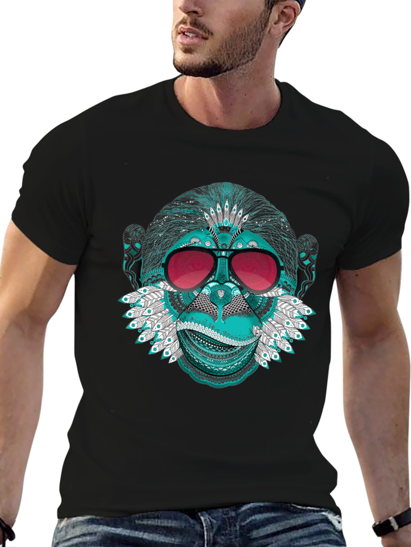 Monkey Face Graphic Tee - Cool & Quirky Style