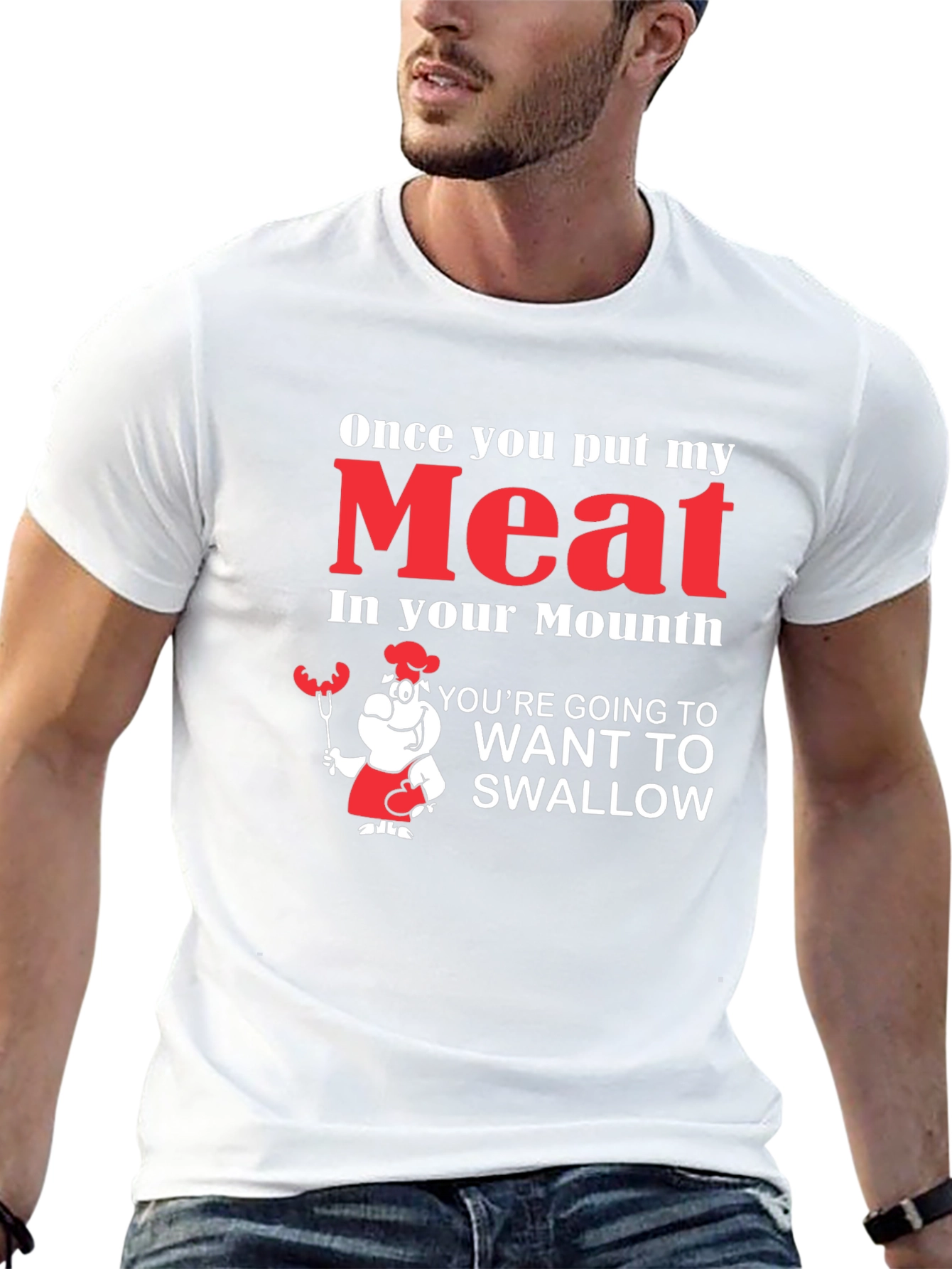 Funny Meat in Your Mouth Graphic T-Shirt