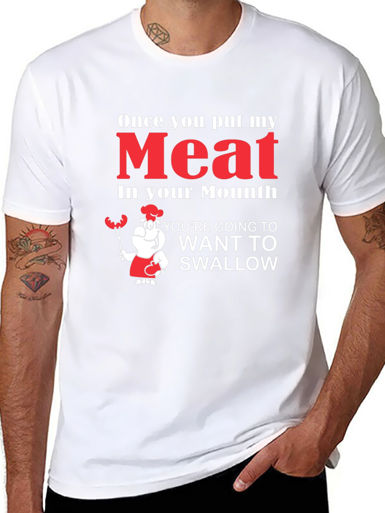 Funny Meat in Your Mouth Graphic T-Shirt