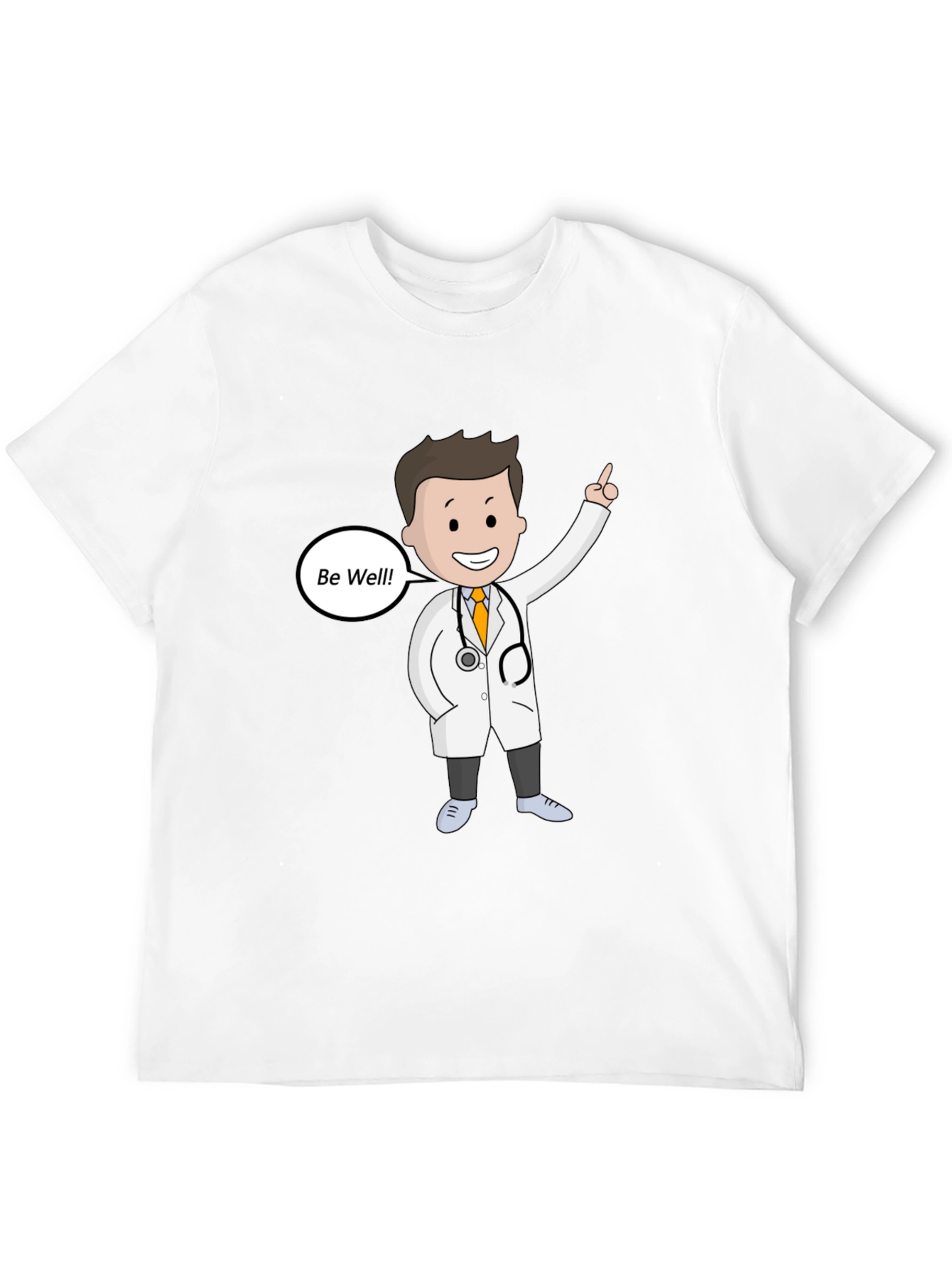 Doctor Cartoon Graphic T-Shirt - Be Well Design