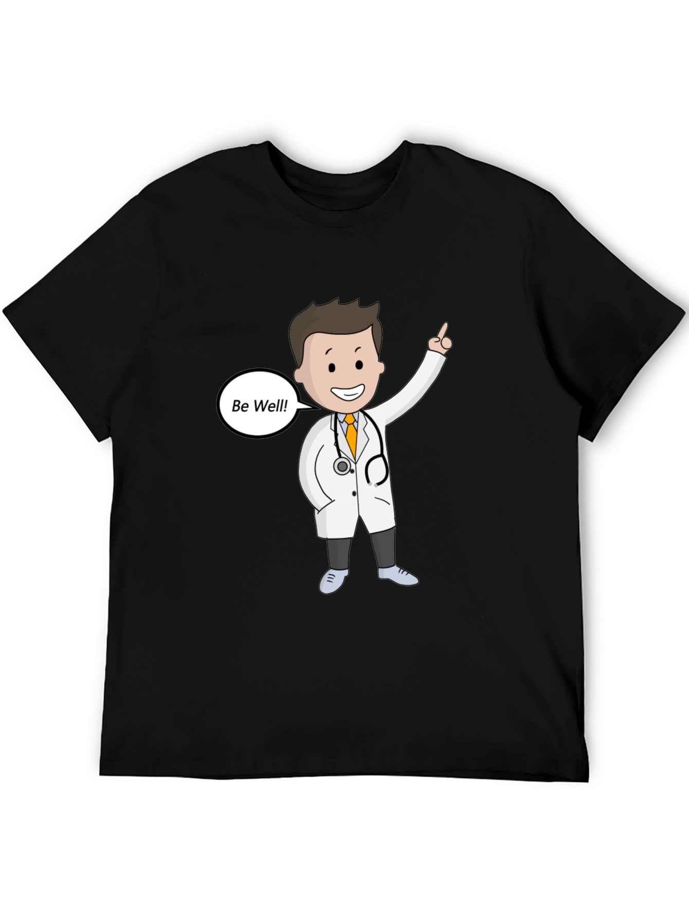 Doctor Cartoon Graphic T-Shirt - Be Well Design