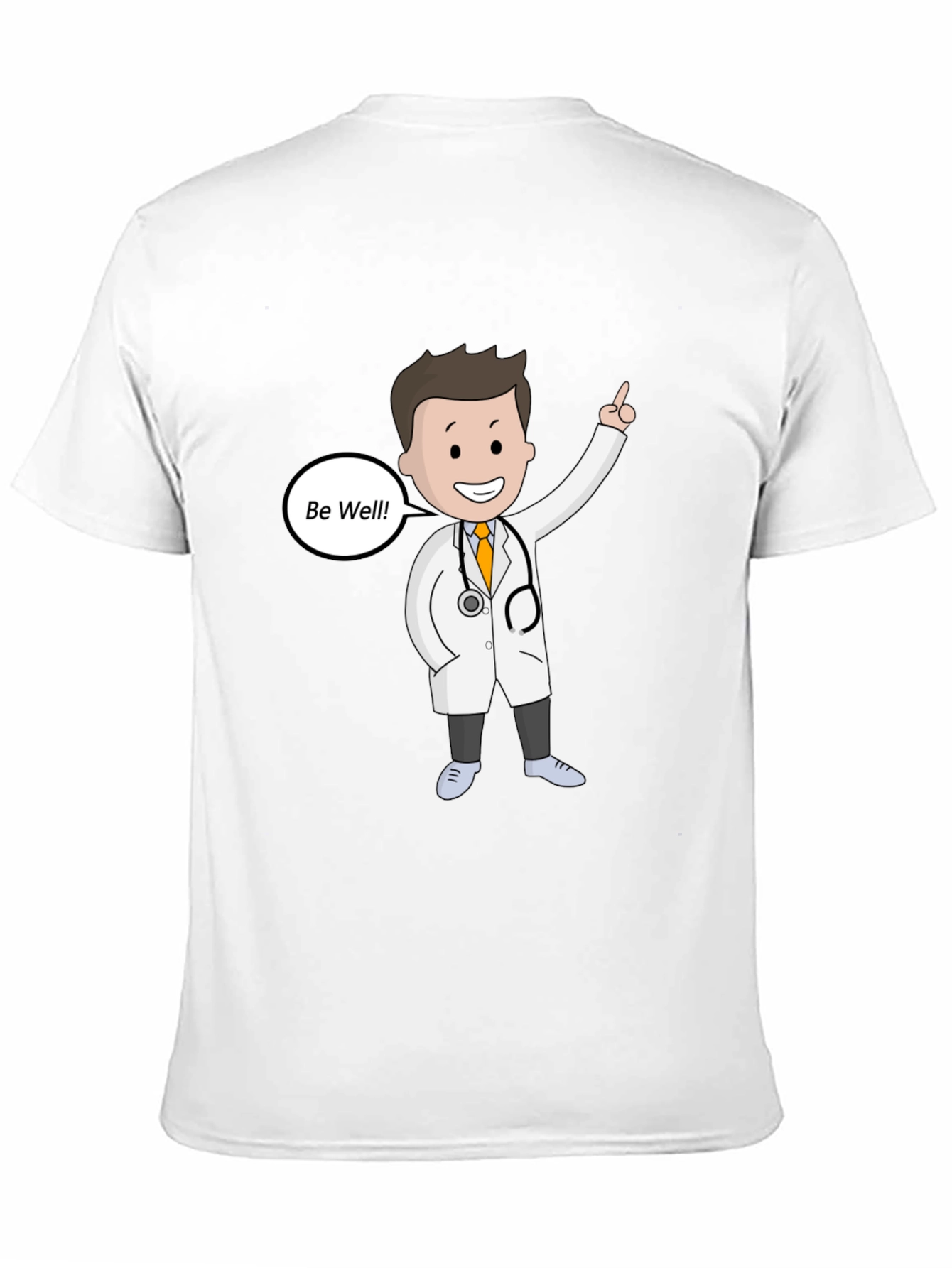 Doctor Cartoon Graphic T-Shirt - Be Well Design