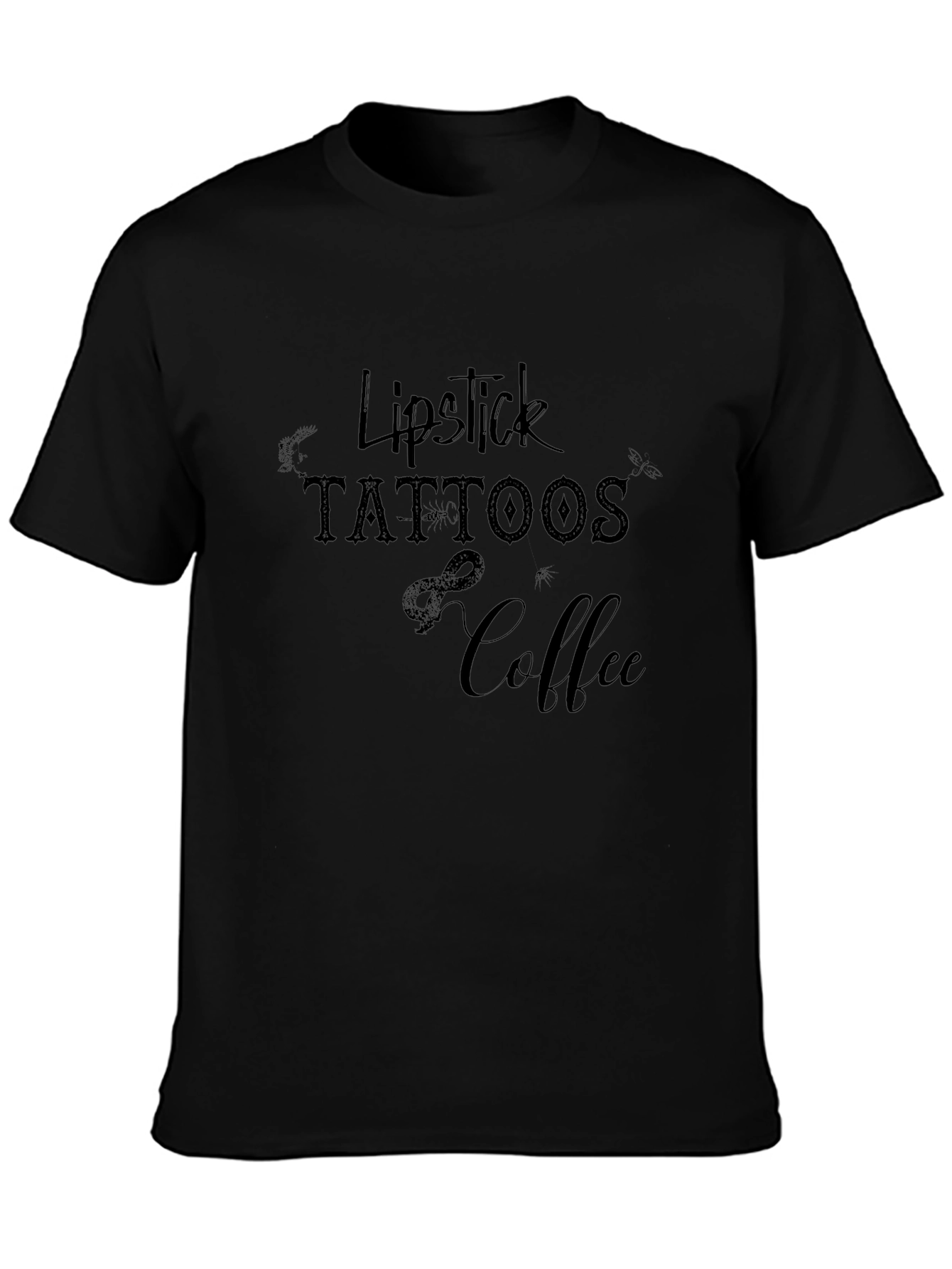 Lipstick Tattoos & Coffee Graphic T-Shirt