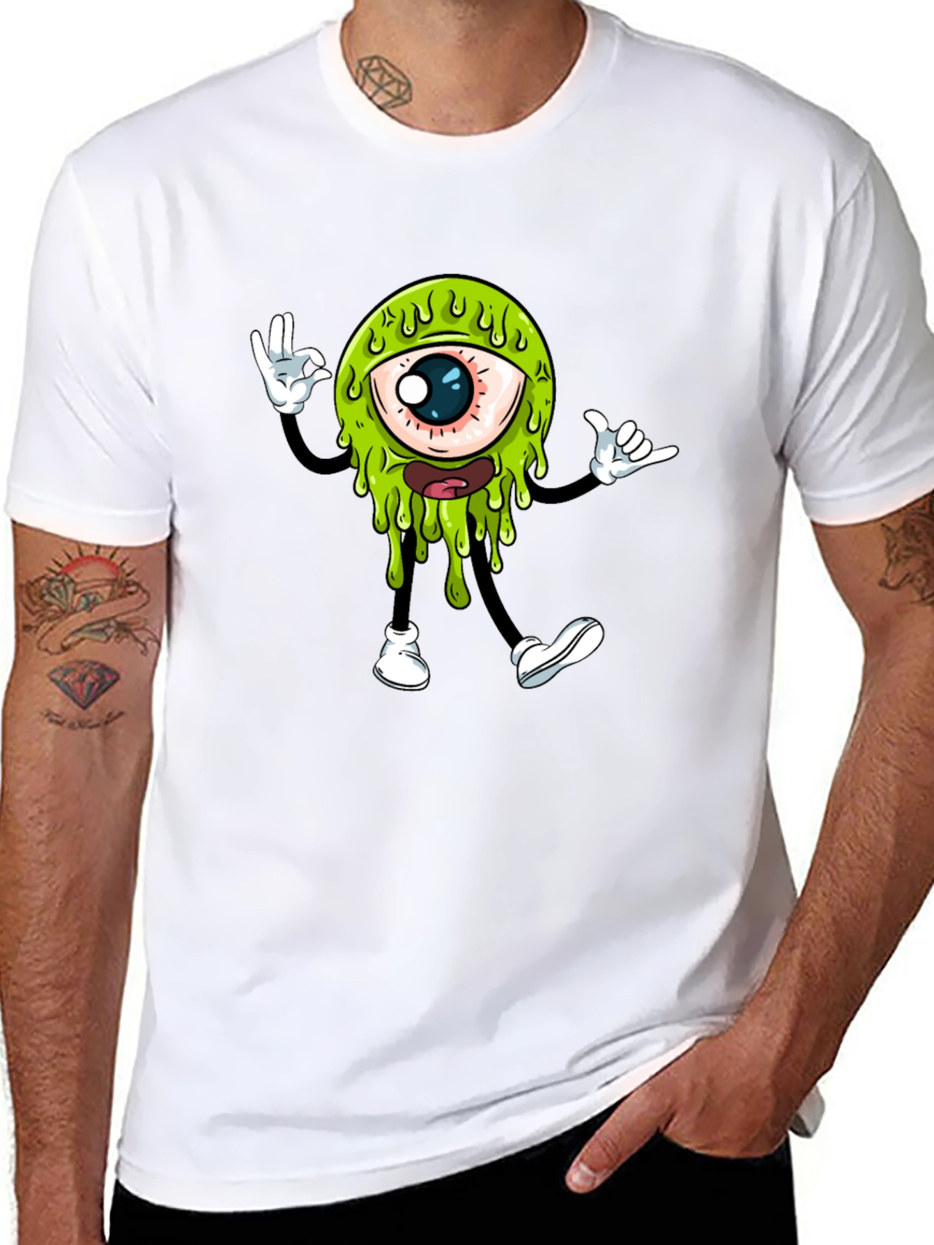 Cool Monster Eye Graphic T-Shirt