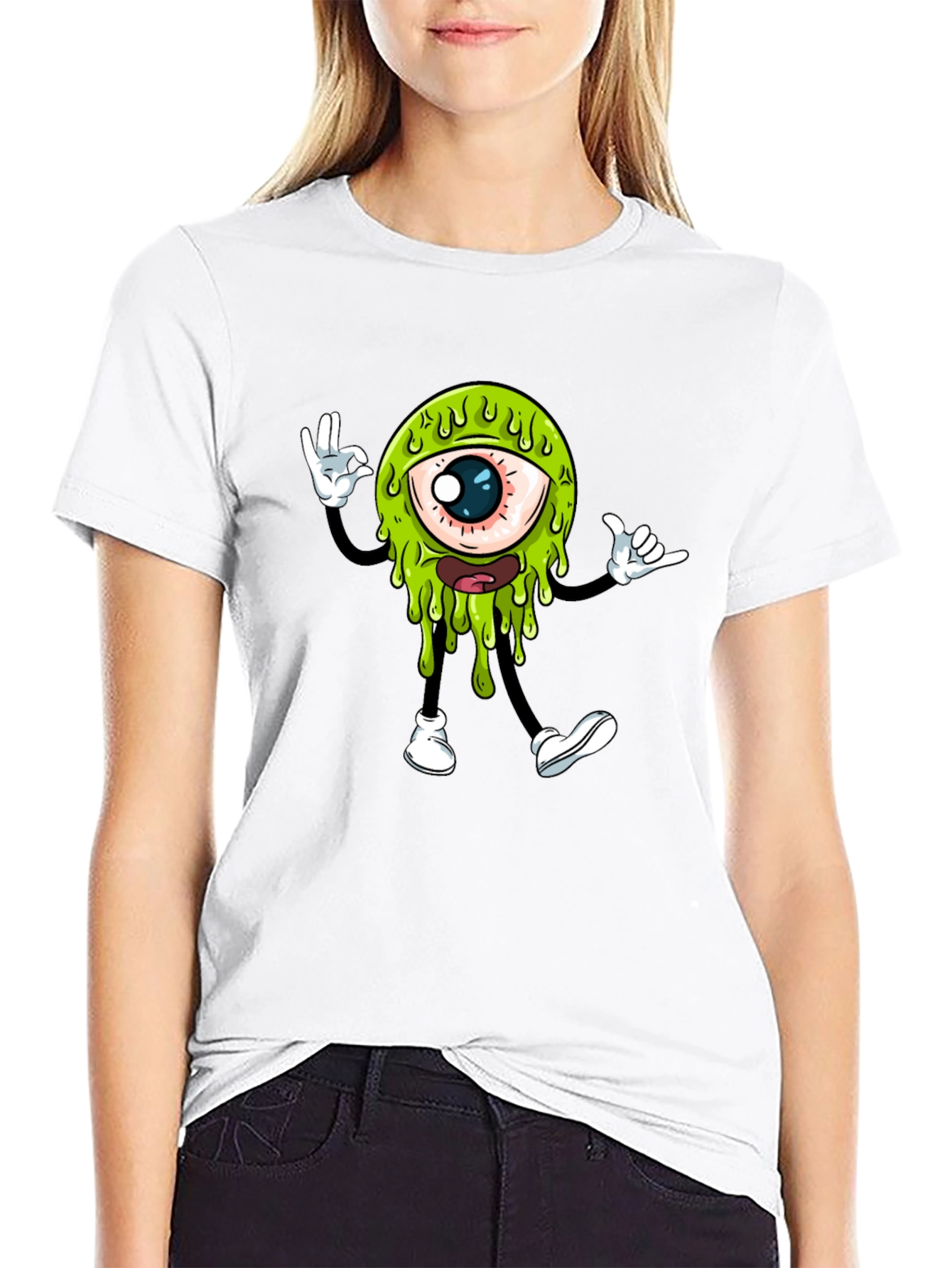 Cool Monster Eye Graphic T-Shirt