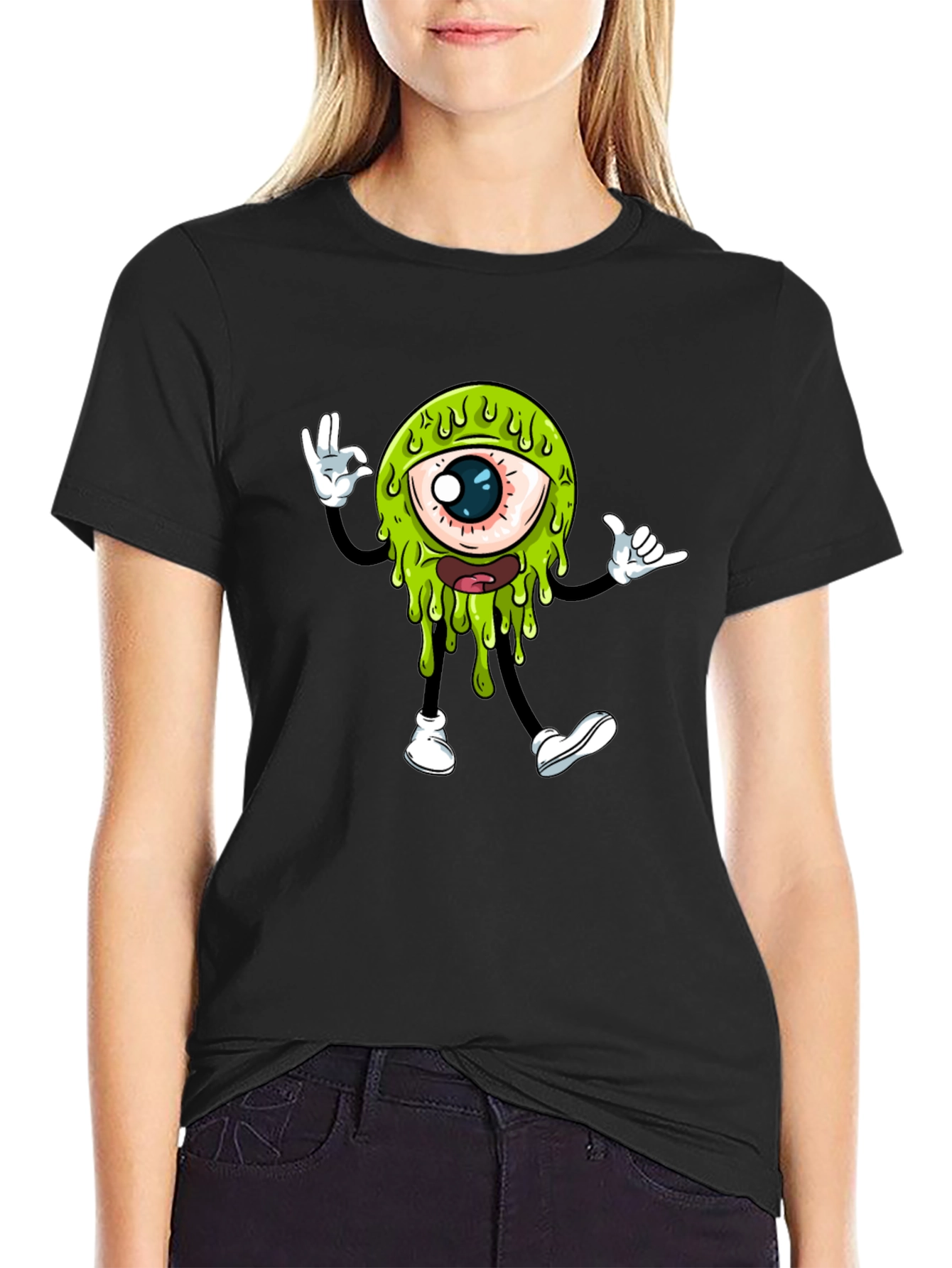 Cool Monster Eye Graphic T-Shirt